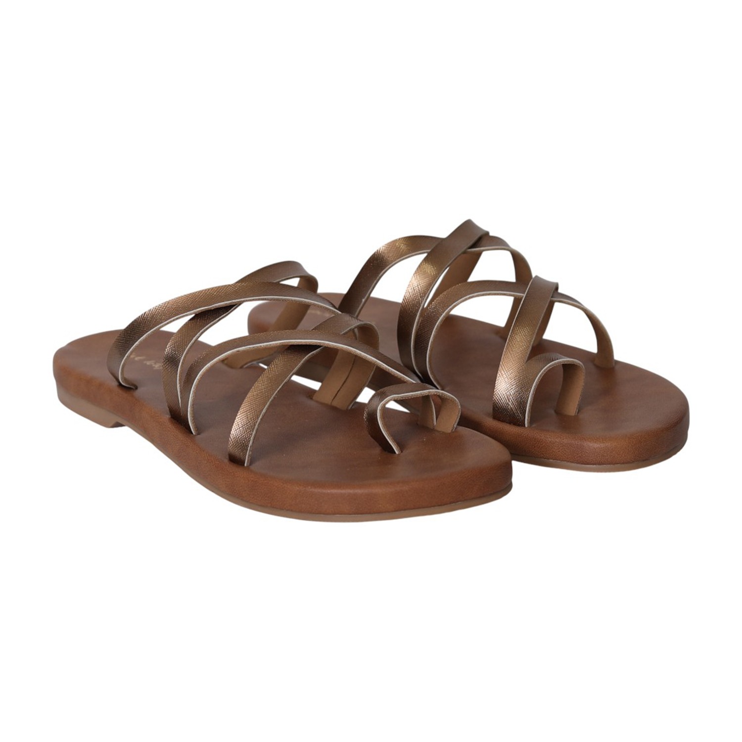 Women Antique Cross-Strap Flats