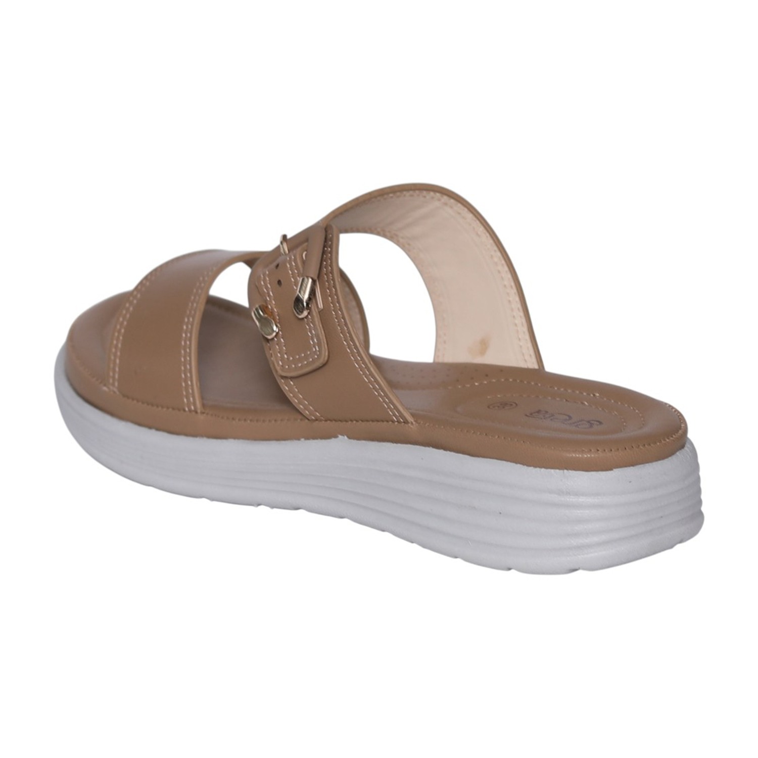 greta | Women Taupe Dual-Strap Comfort Sandals|4