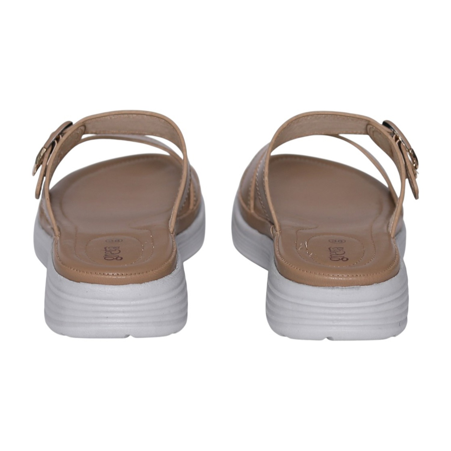 greta | Women Taupe Dual-Strap Comfort Sandals|6