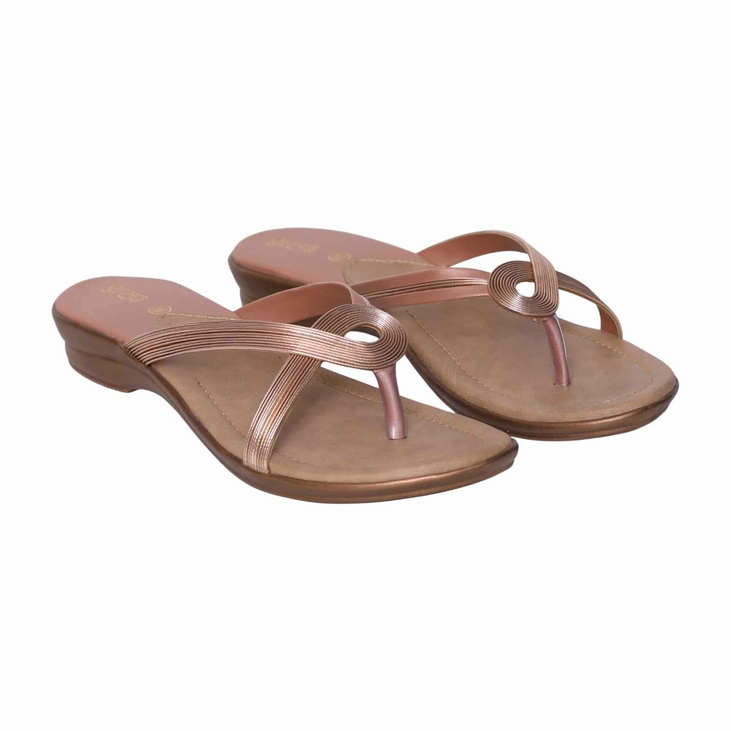 Greta Women’s Rose Gold Black Sandals