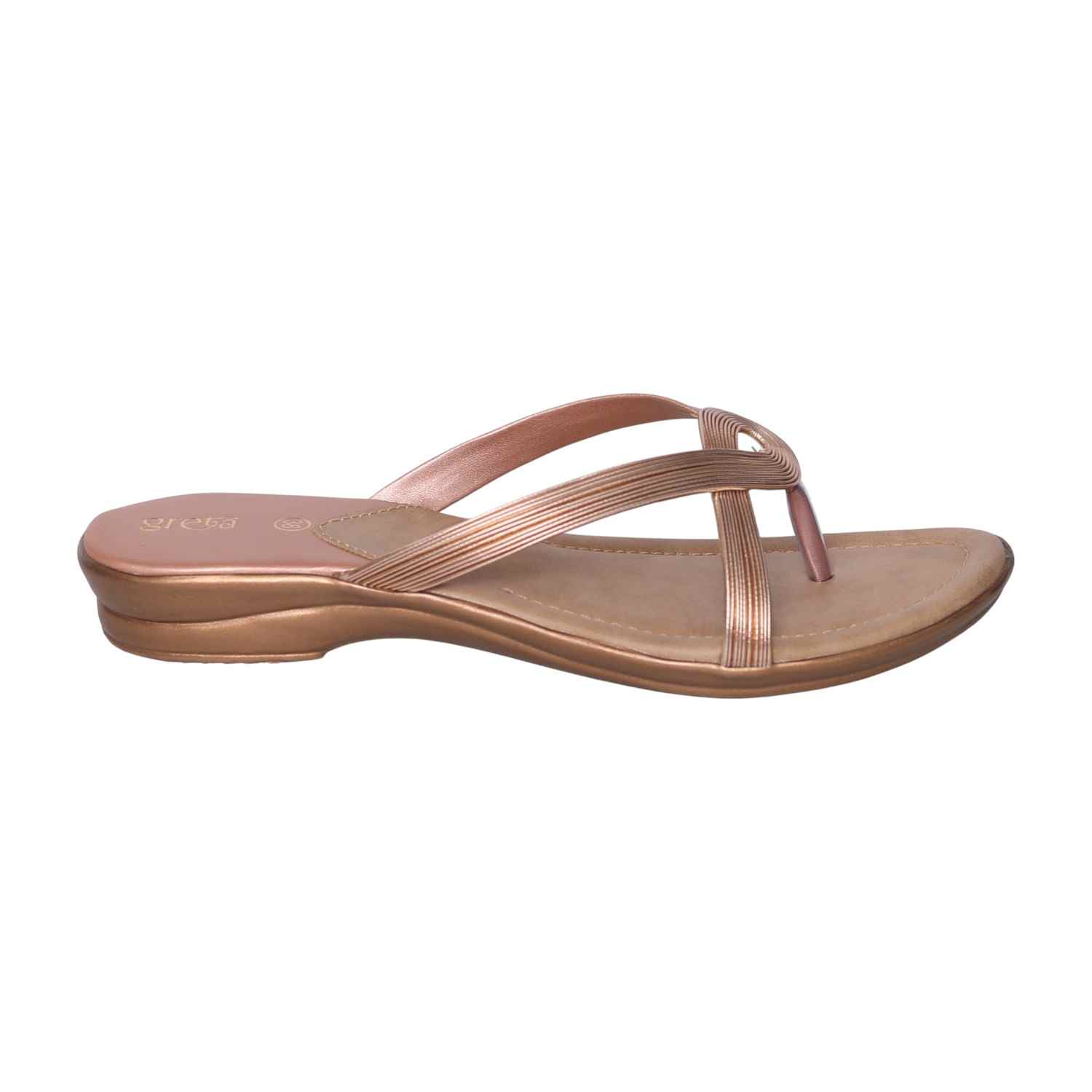 Greta Women’s Rose Gold Black Sandals