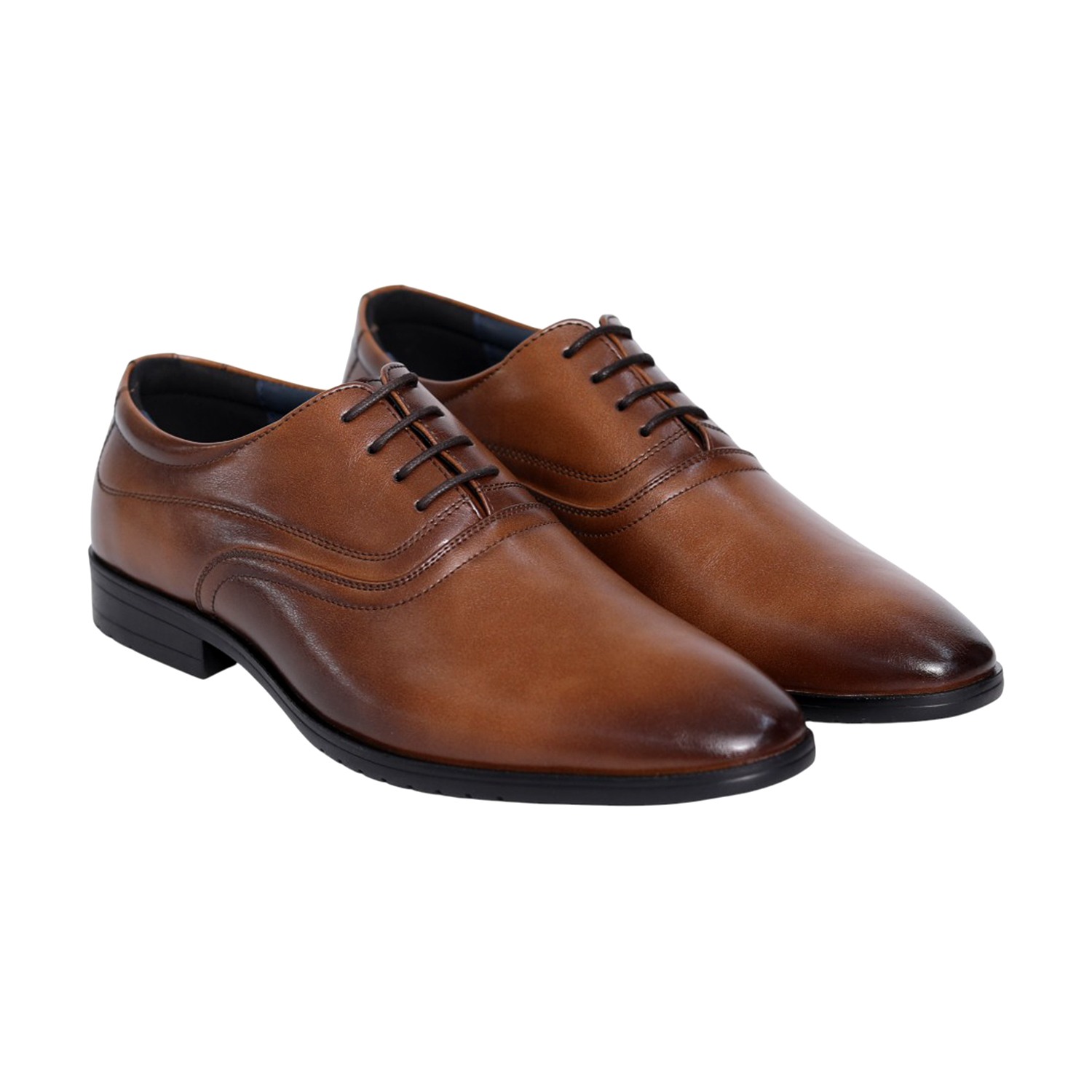 Men Smooth Leather Tan Oxfords