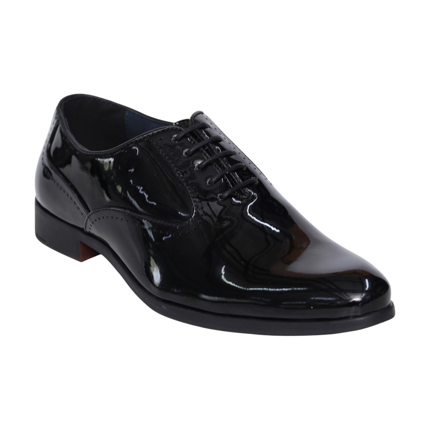 Men Patent Leather Black Oxford Shoes