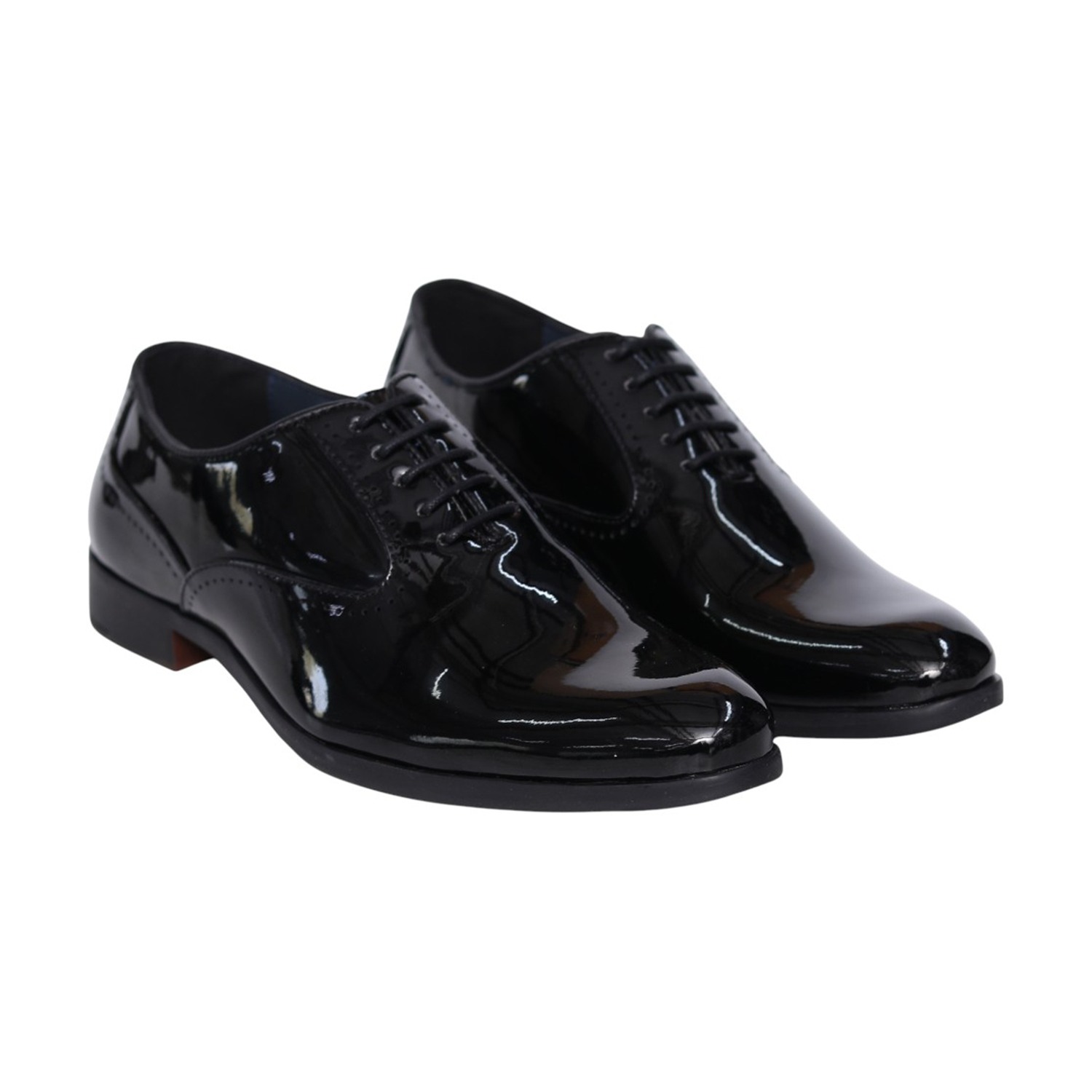 Men Patent Leather Black Oxford Shoes
