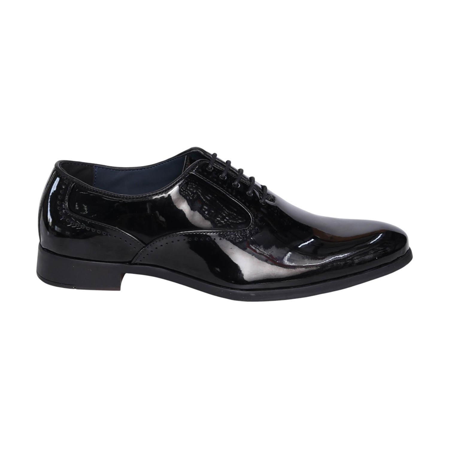 Men Patent Leather Black Oxford Shoes