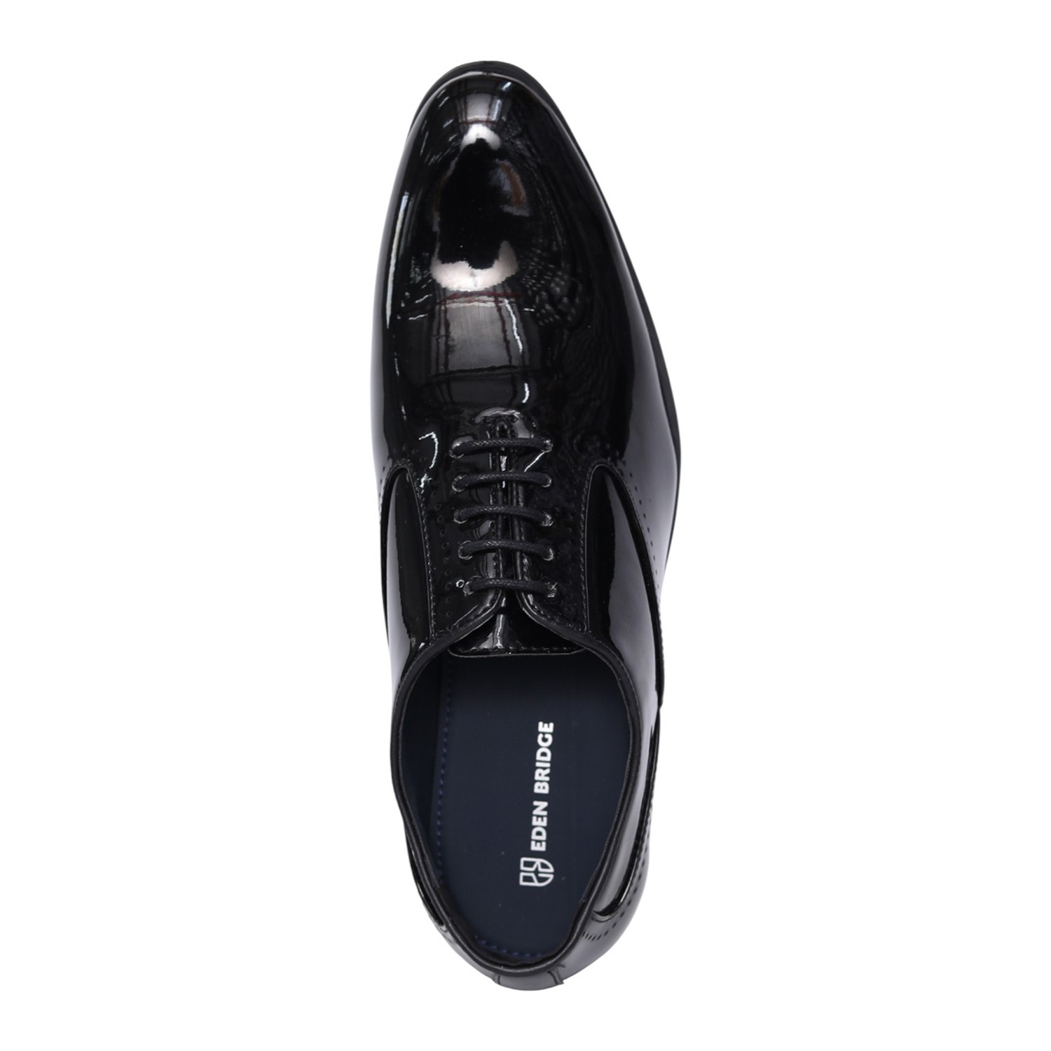 Men Patent Leather Black Oxford Shoes