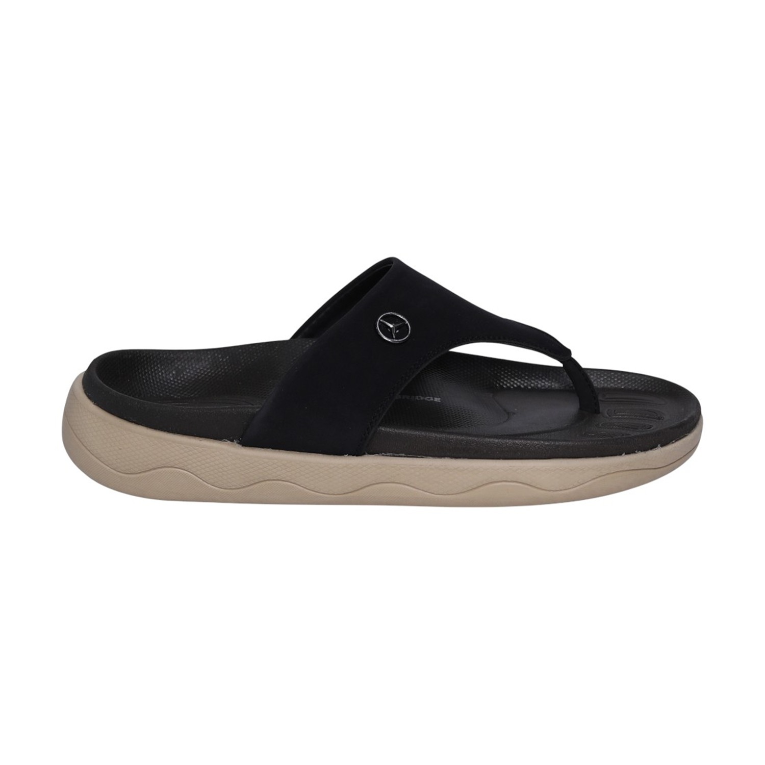 Men Classic Black Thong Slides