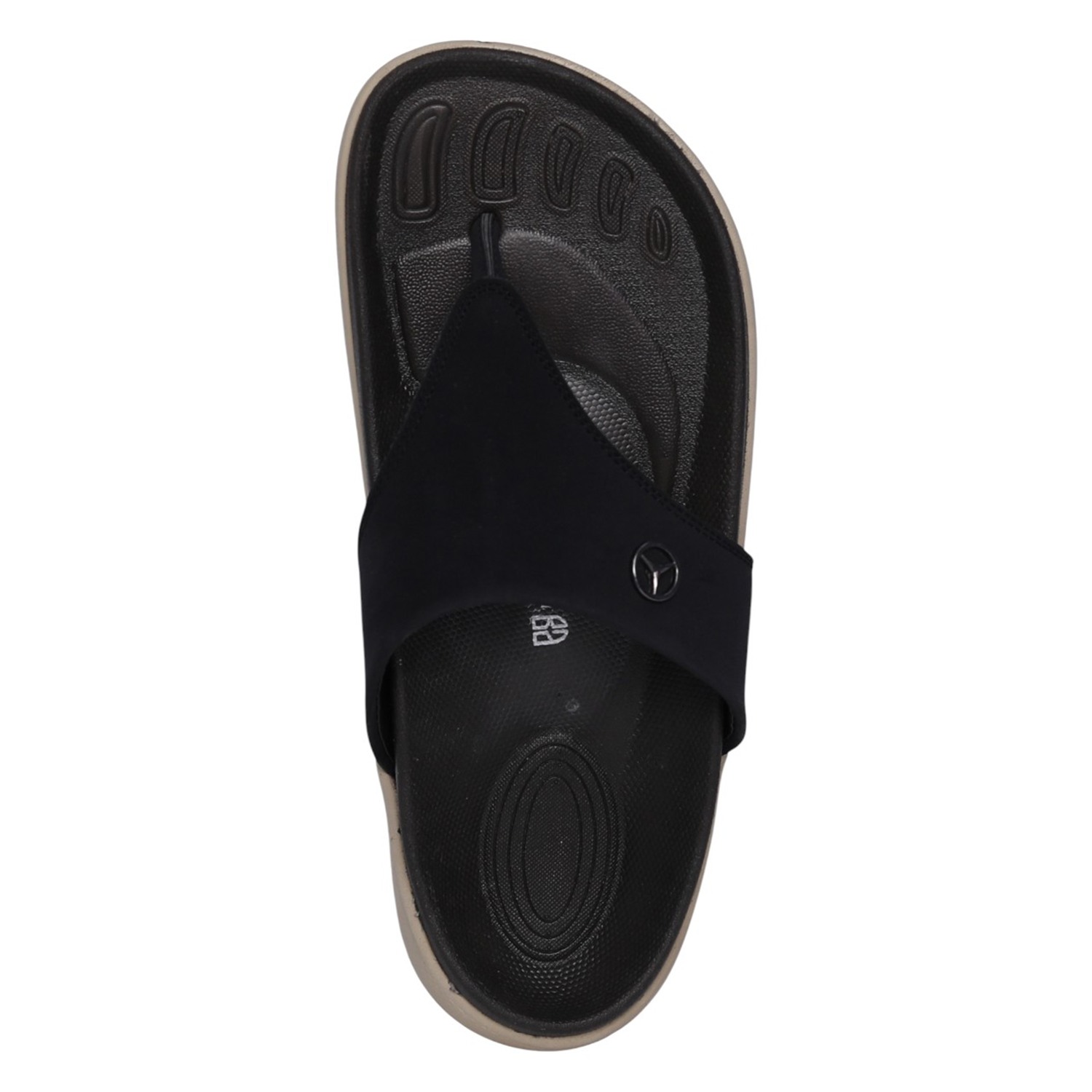 Men Classic Black Thong Slides