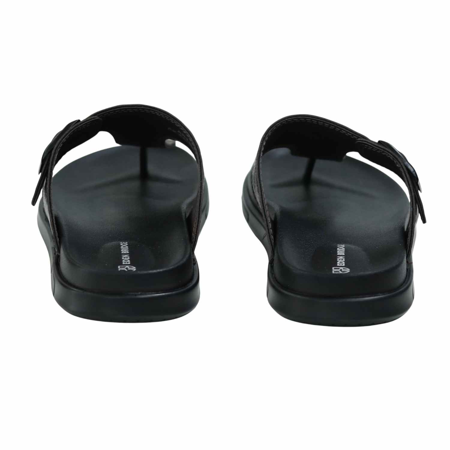 Men’s Comfortable Slip-On Brown Sandals with Adjustable Buckle