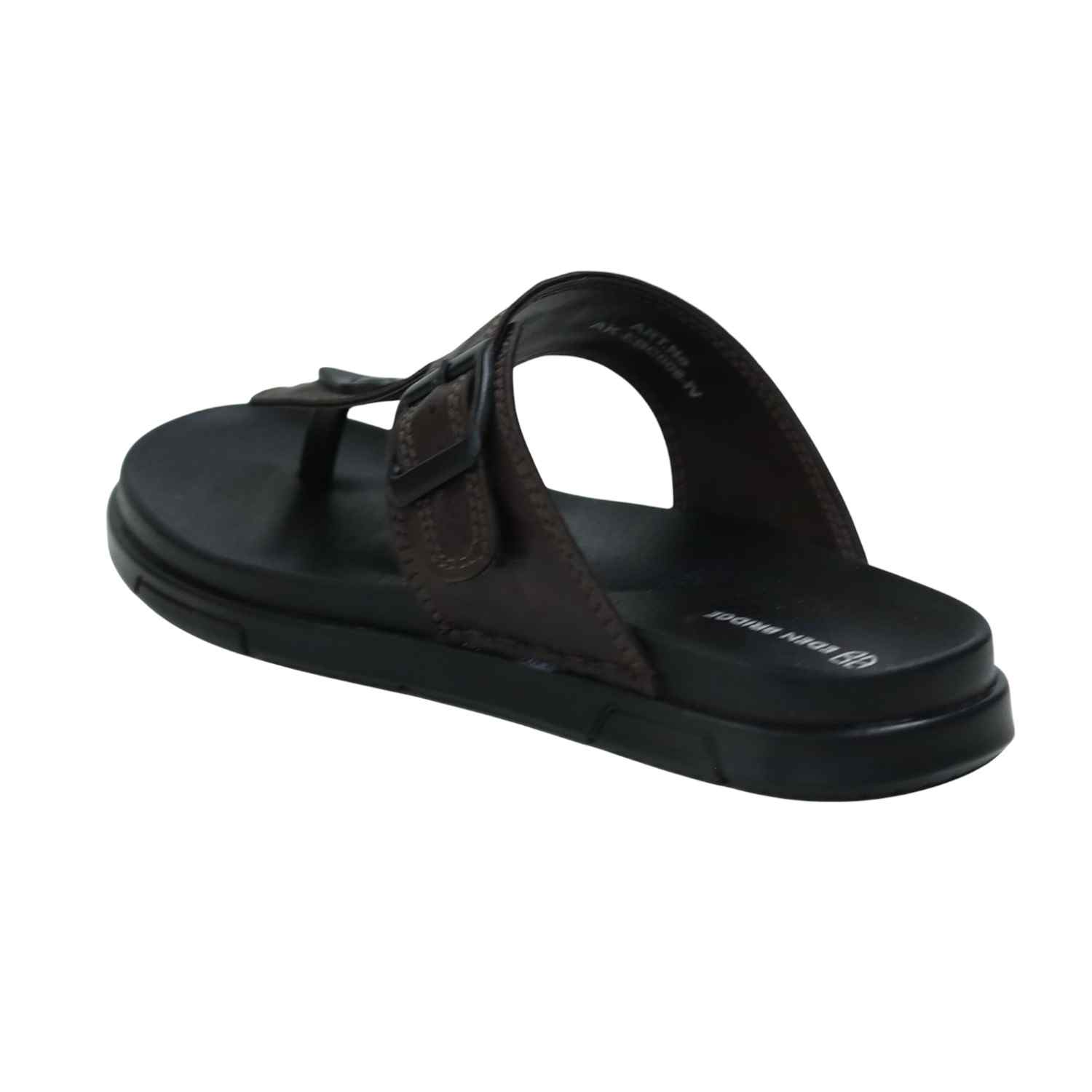 Men’s Comfortable Slip-On Brown Sandals with Adjustable Buckle