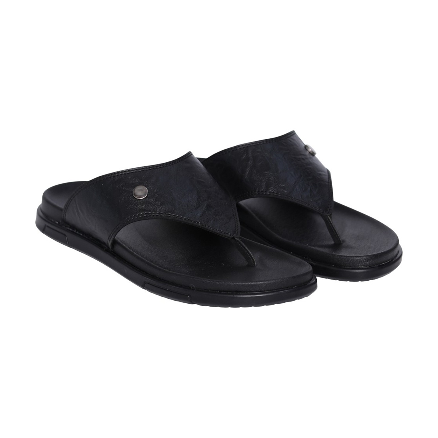 Men Black Urban Thong Slides