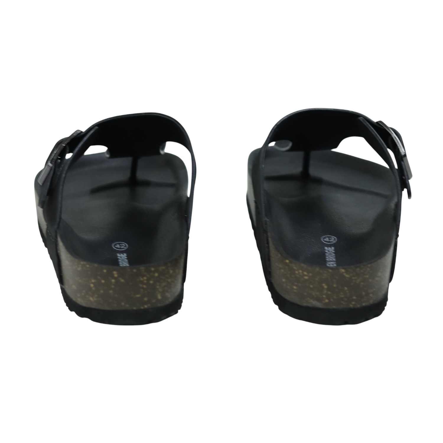 Casual Men’s Black Sandals with Buckle Strap