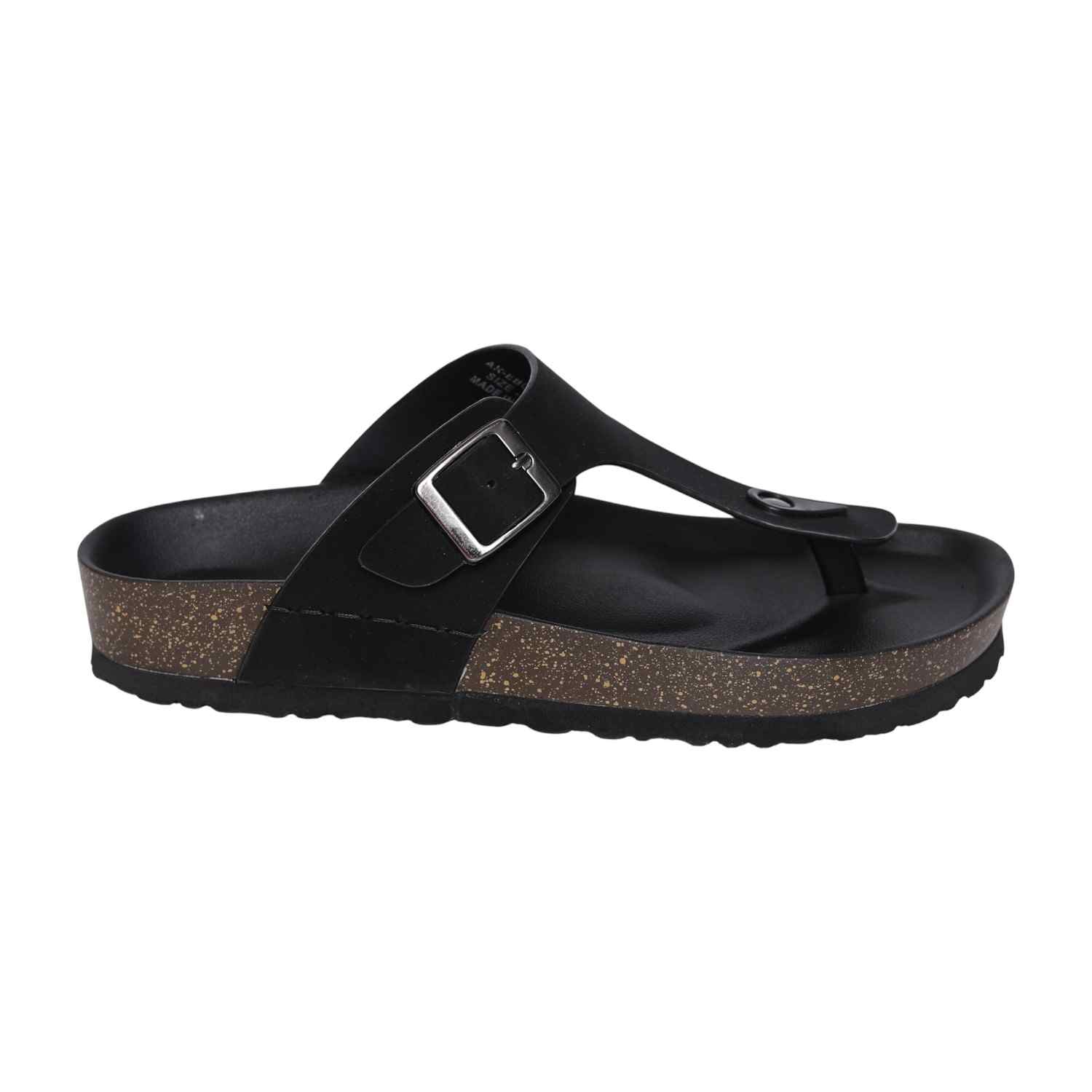 Casual Men’s Black Sandals with Buckle Strap
