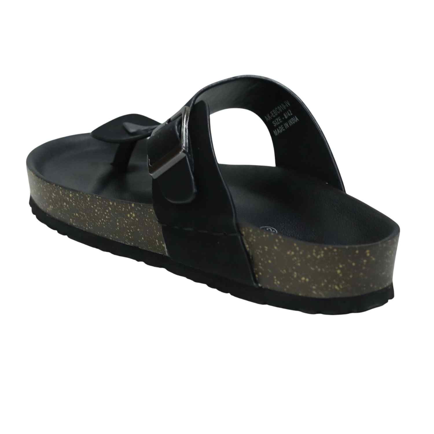 Casual Men’s Black Sandals with Buckle Strap