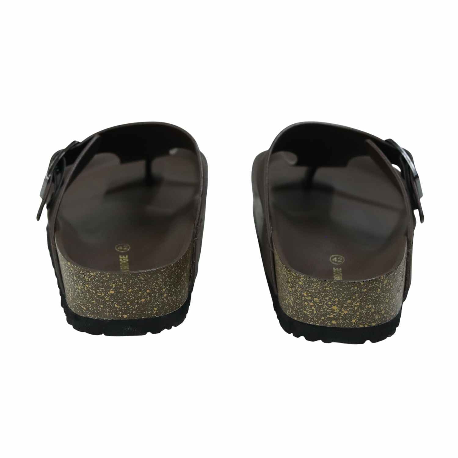 Casual Men’s Brown Sandals with Buckle Strap