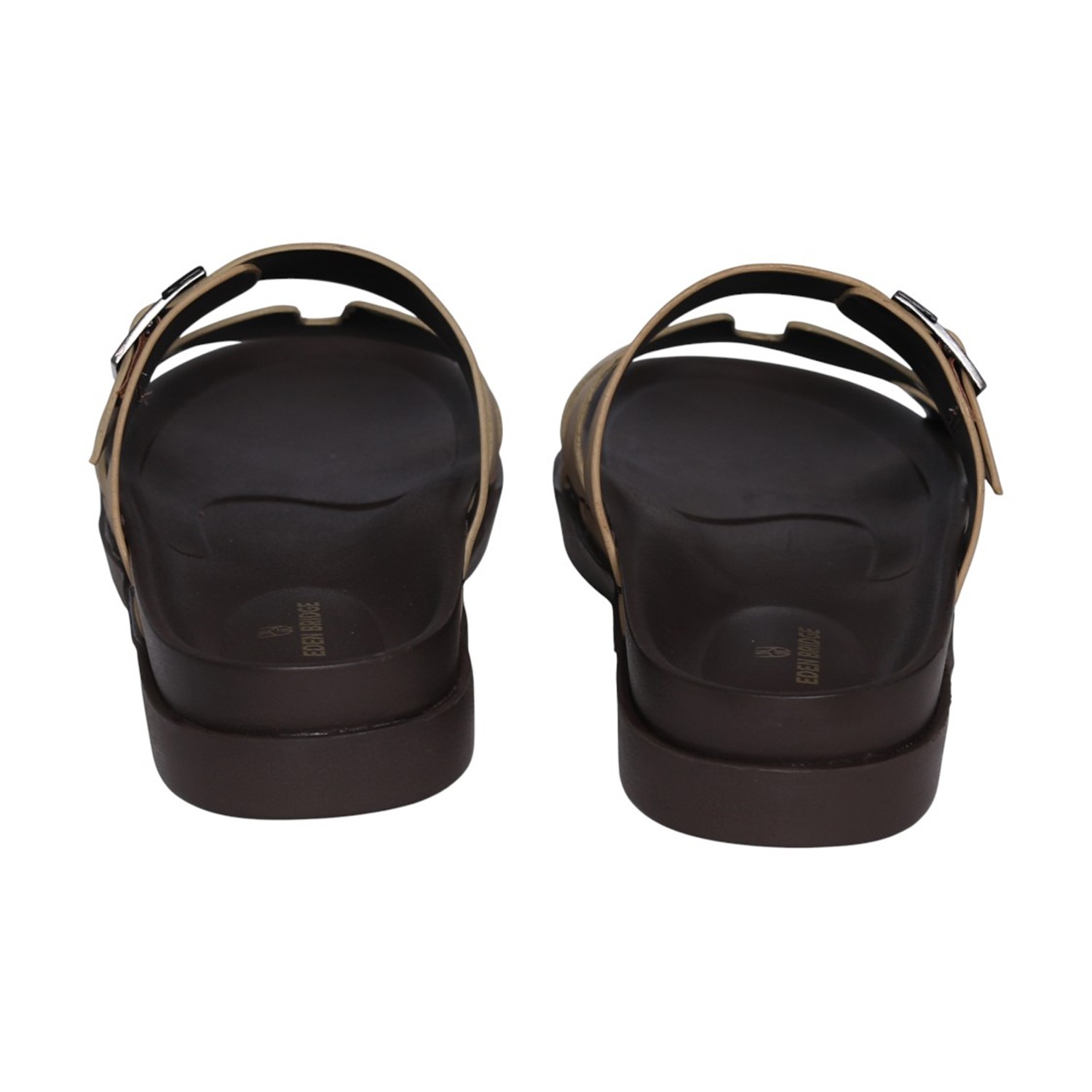 Men Beige H-Strap Casual Slides