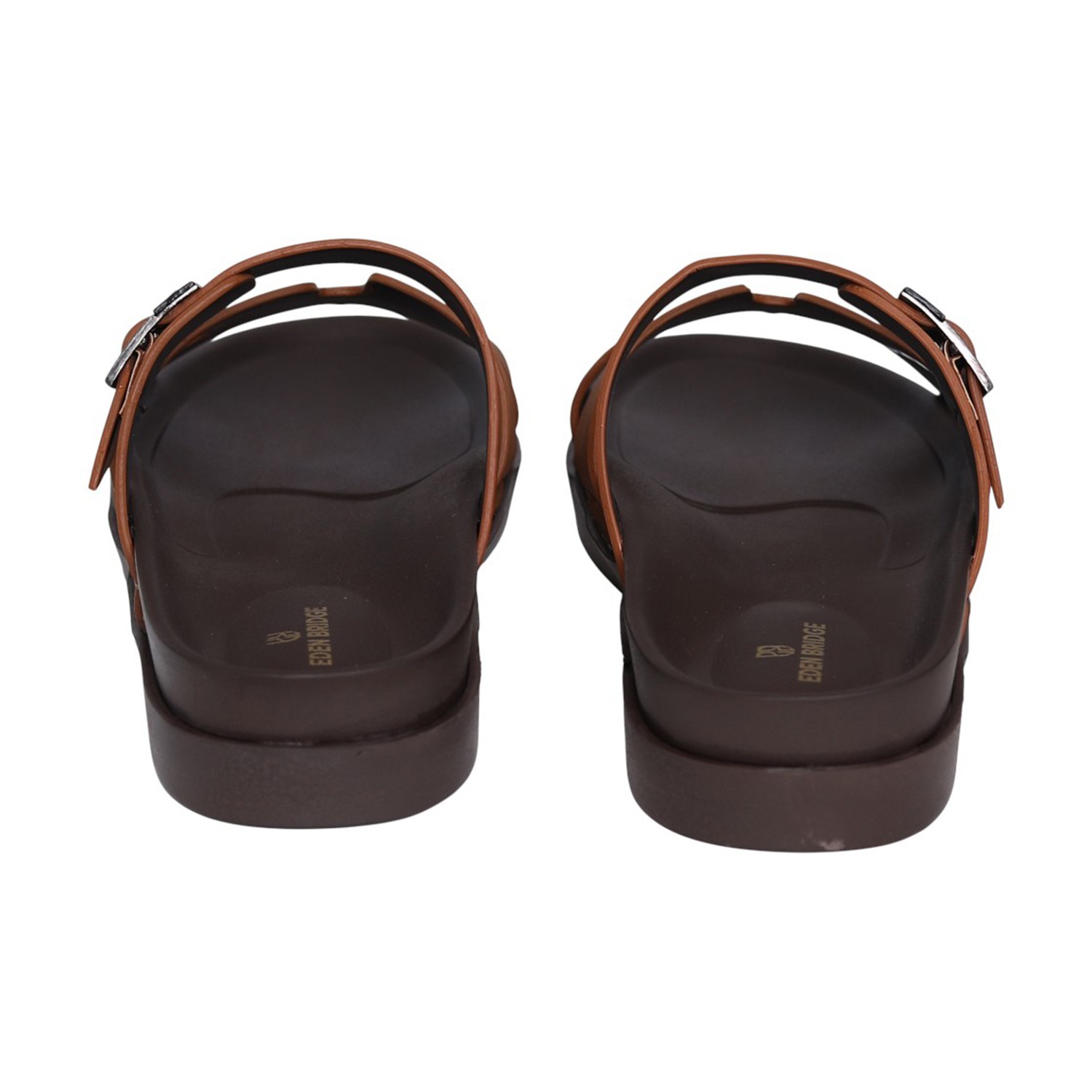 Men Tan H-Strap Casual Slides
