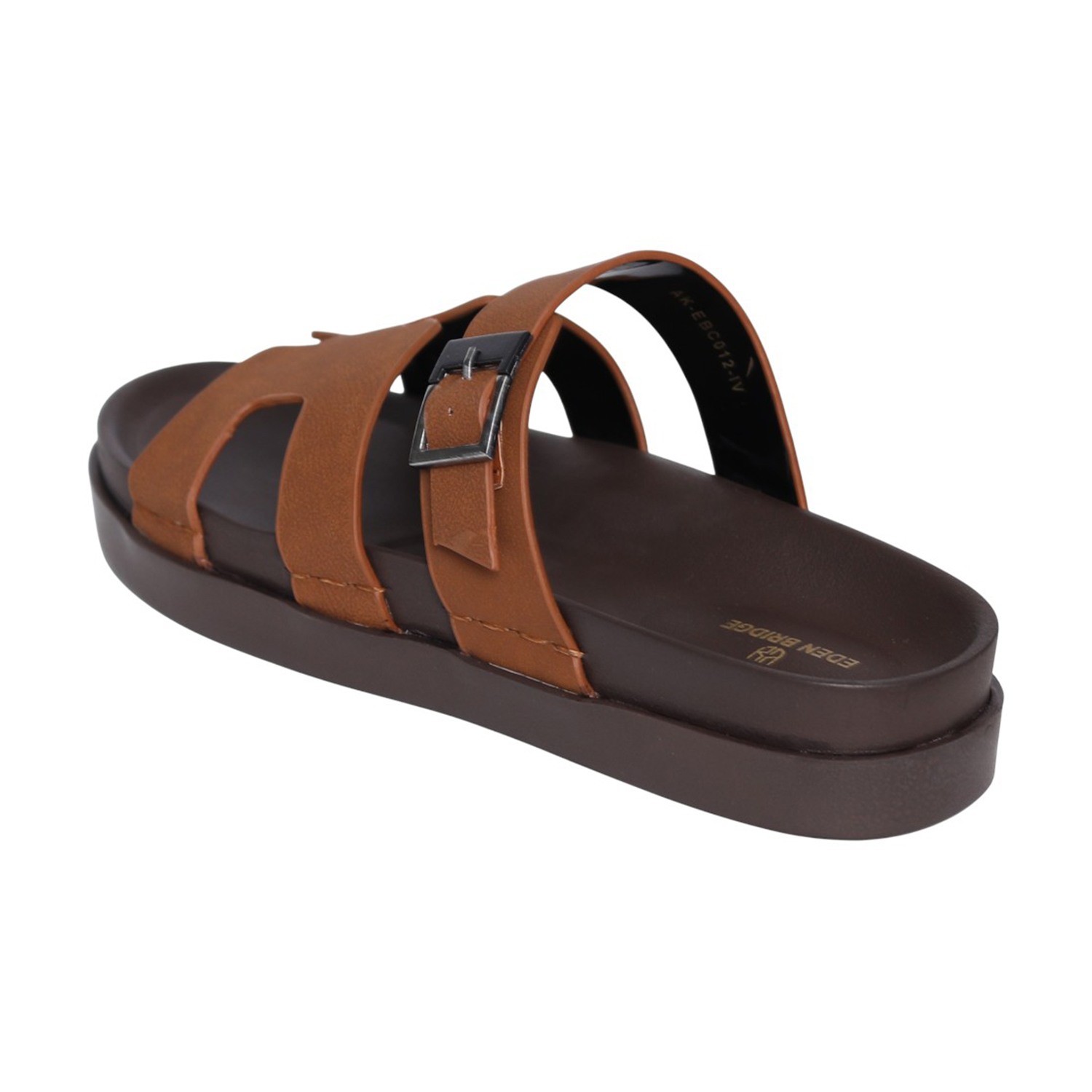 Men Tan H-Strap Casual Slides