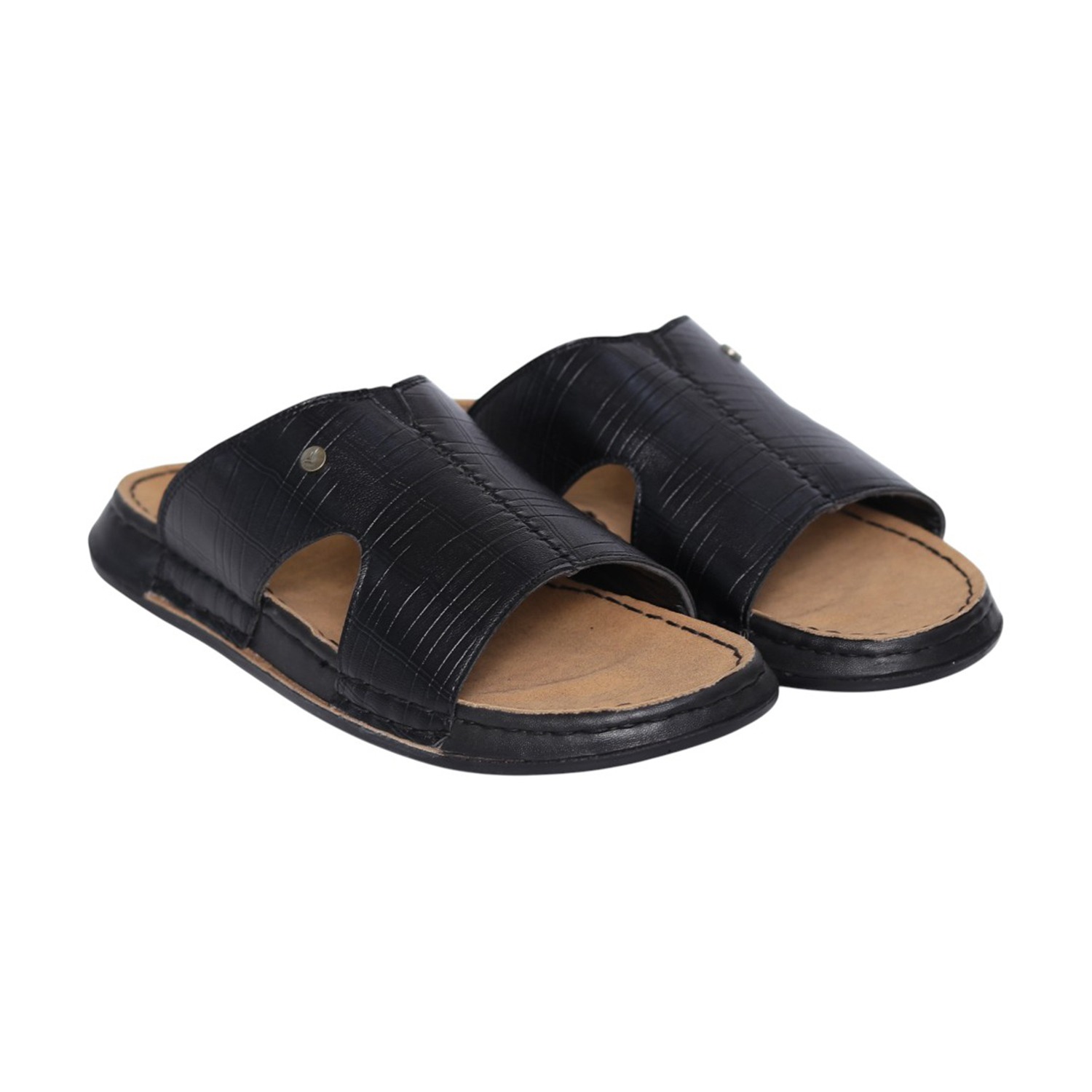 Men Black Haven Single-Strap Slides