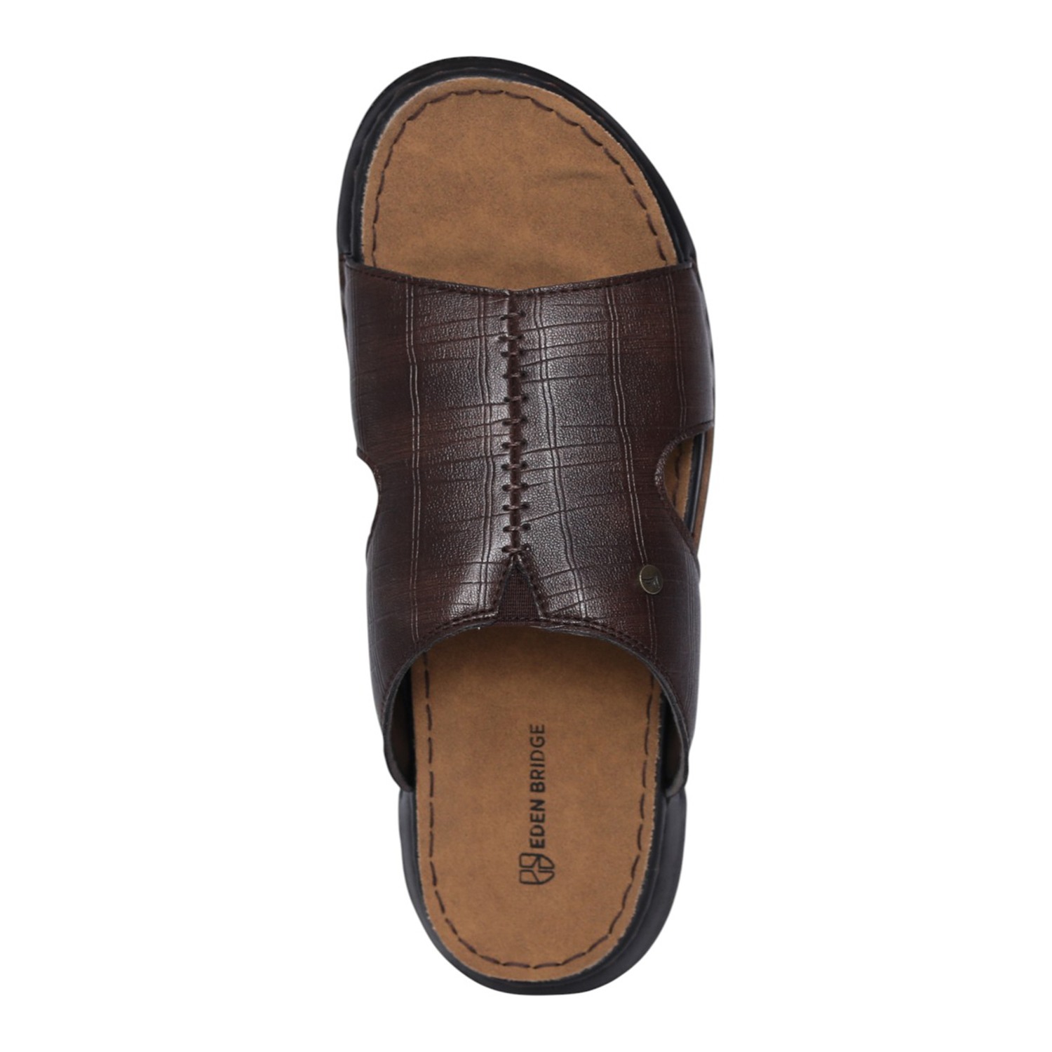 Men Brown Haven Single-Strap Slides