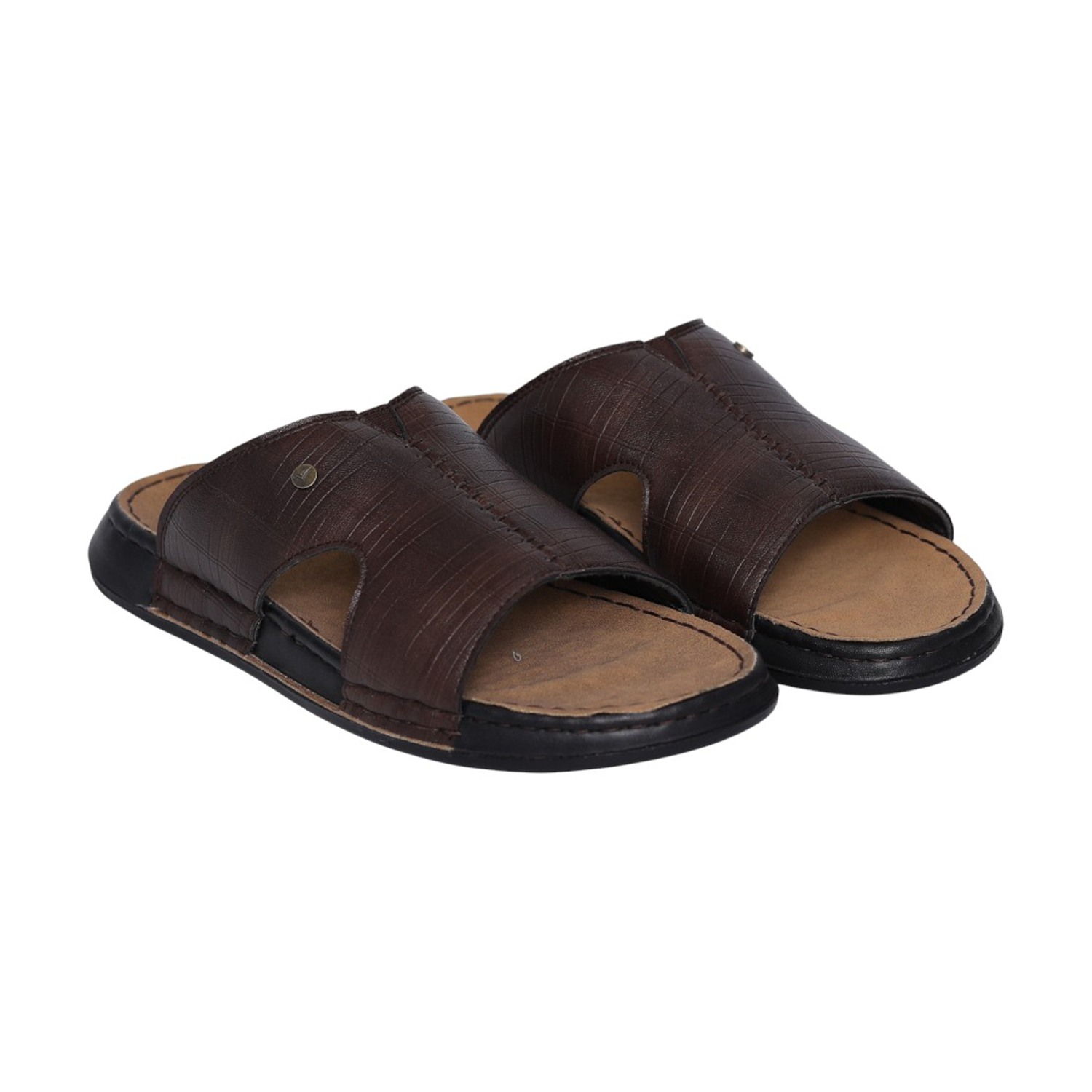 Men Brown Haven Single-Strap Slides