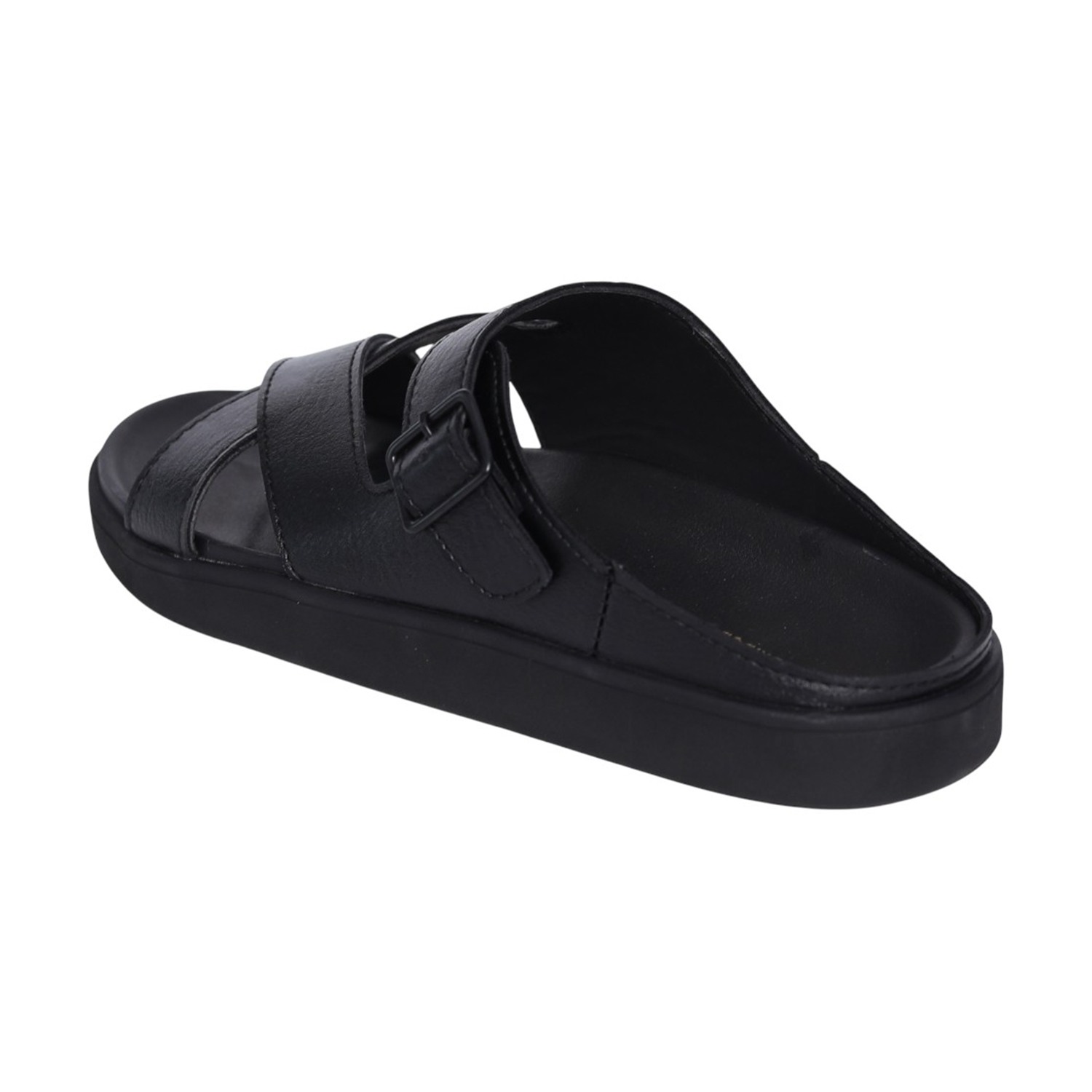 Men's Black Cross-Strap Comfort Sandals