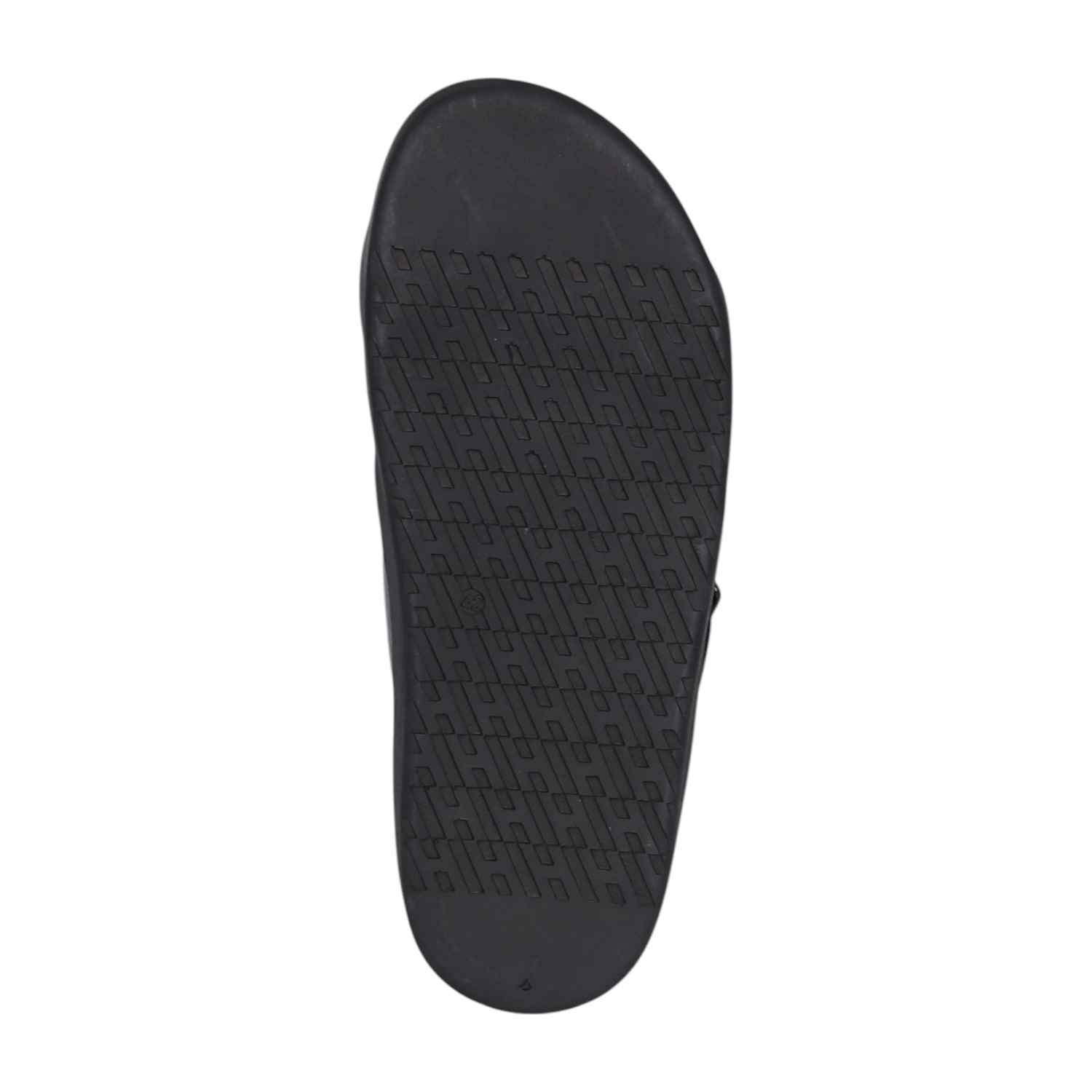 Men's Black Cross-Strap Comfort Sandals