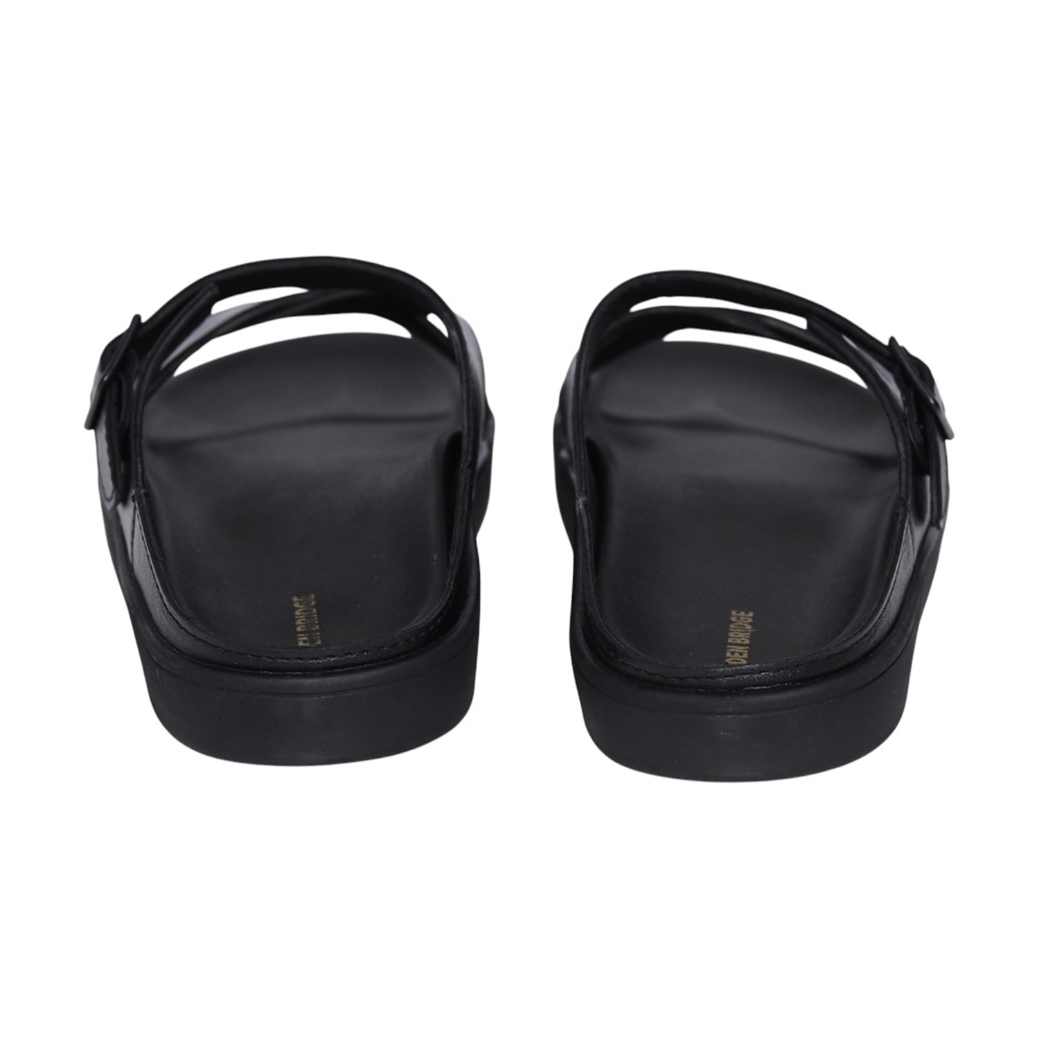 Men's Black Cross-Strap Comfort Sandals