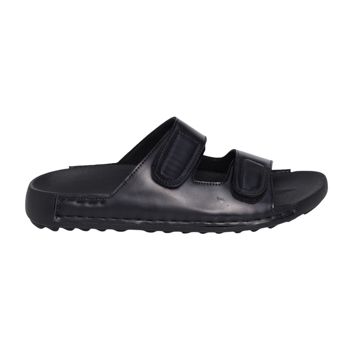 Men Black Double-Strap Comfort Sandals