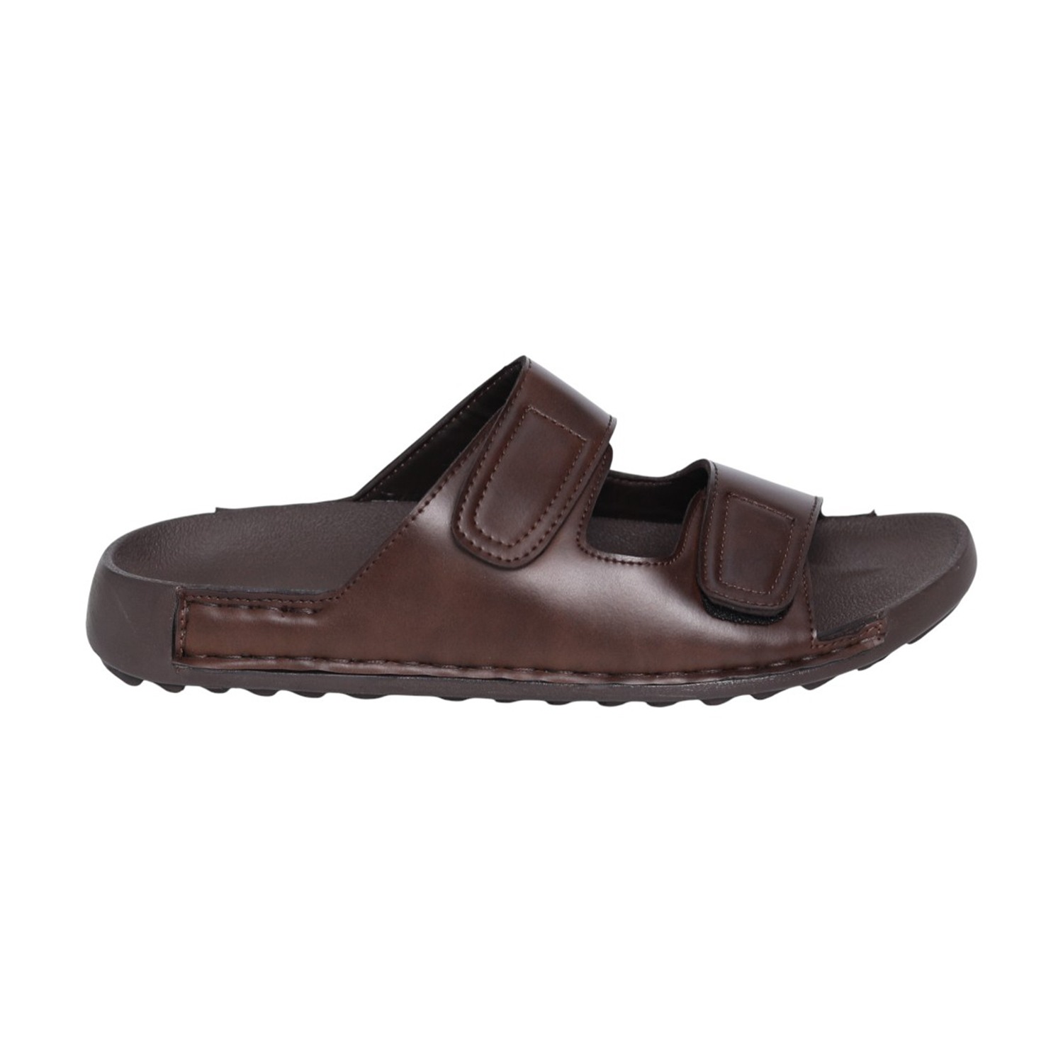 Men Brown Double-Strap Comfort Sandals