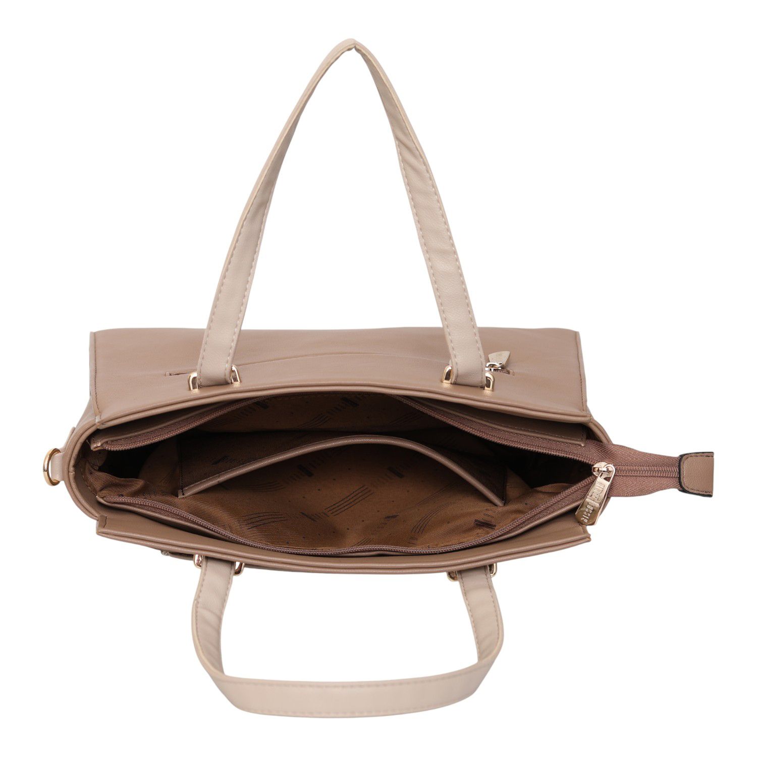 Mocha Cream Structured Handbag
