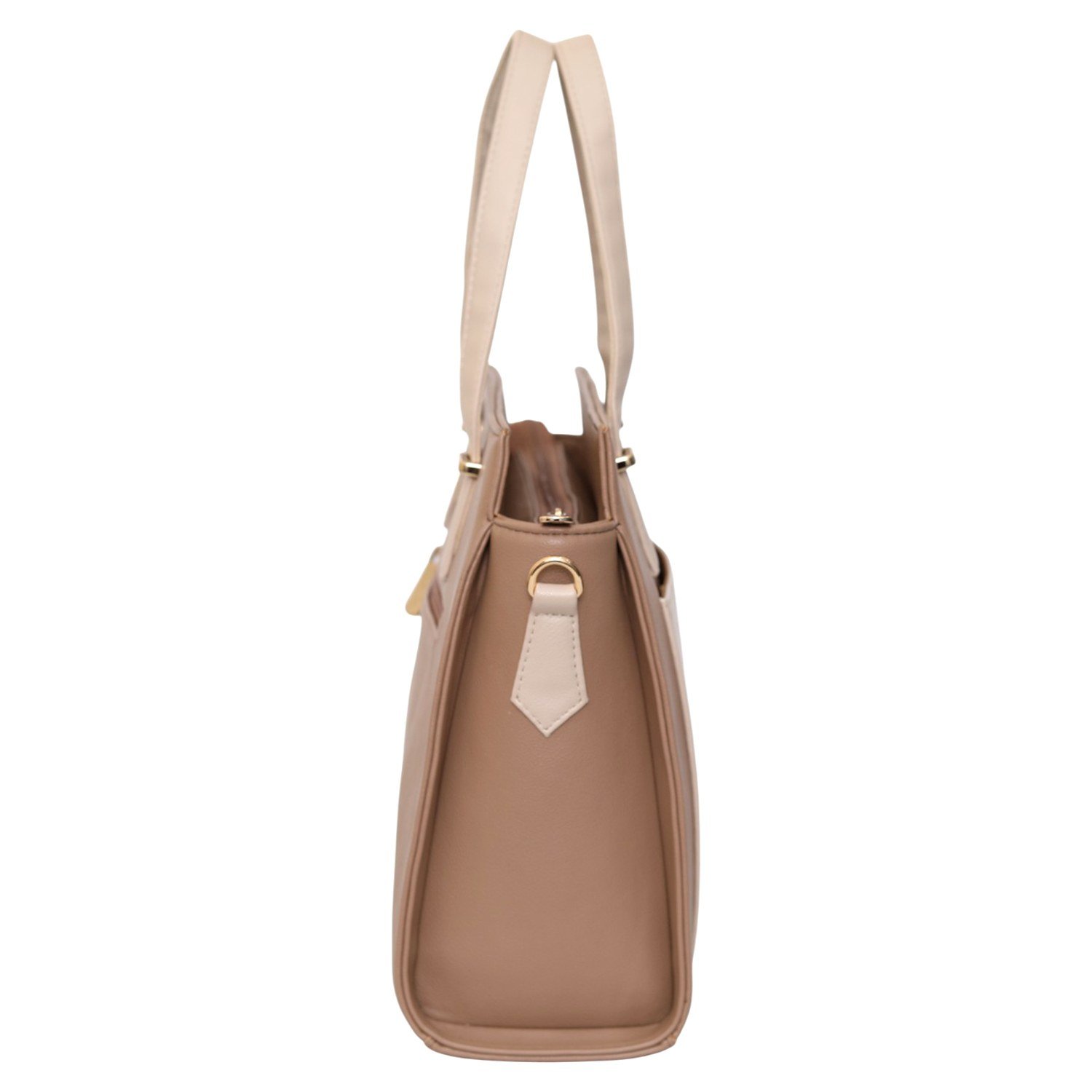 Mocha Cream Structured Handbag