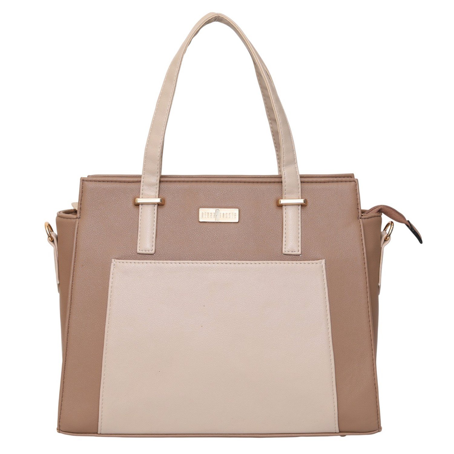 Mocha Cream Structured Handbag