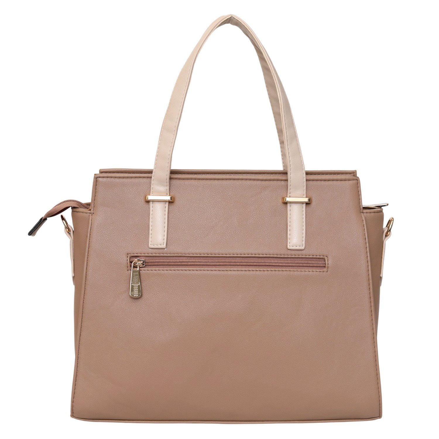 Mocha Cream Structured Handbag