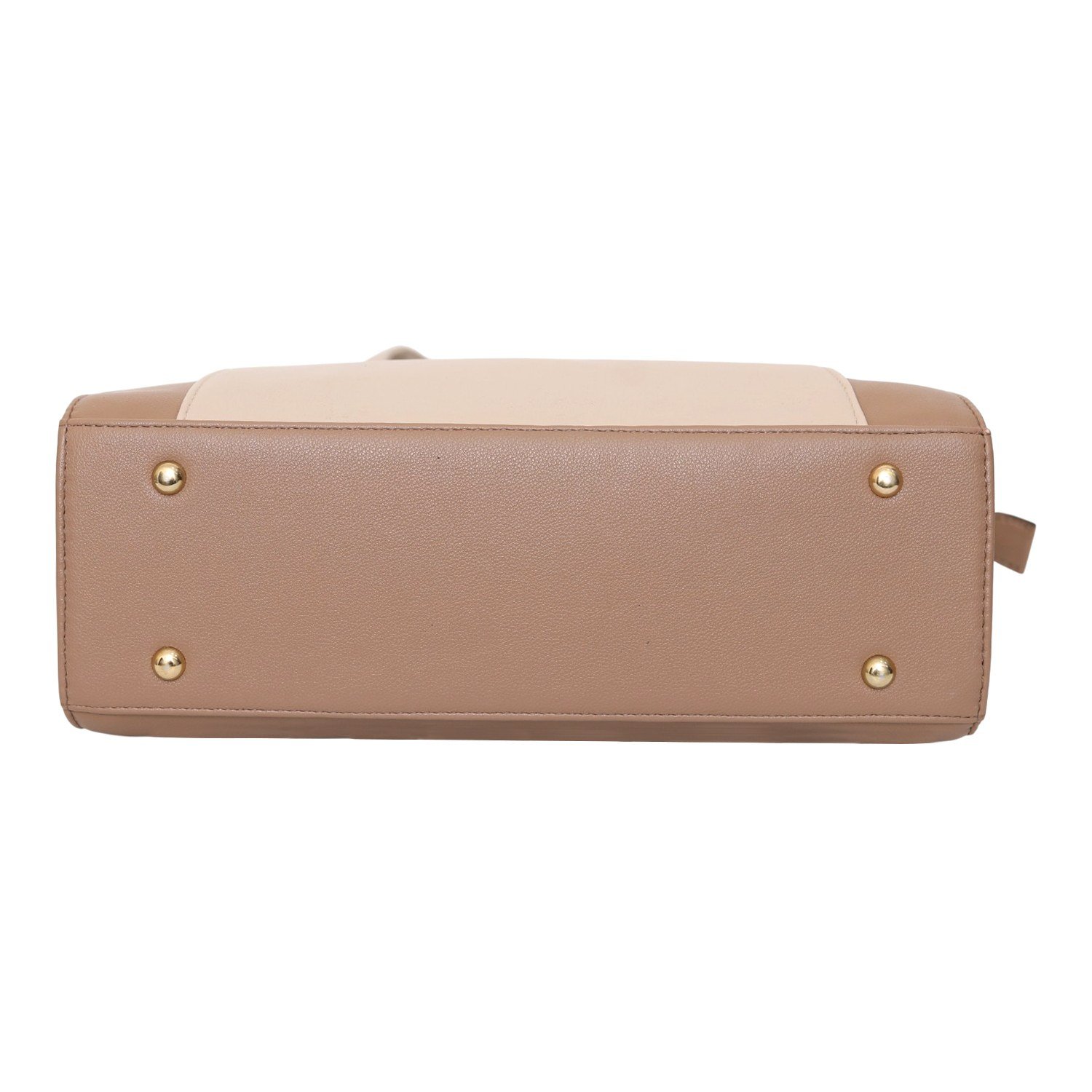Mocha Cream Structured Handbag