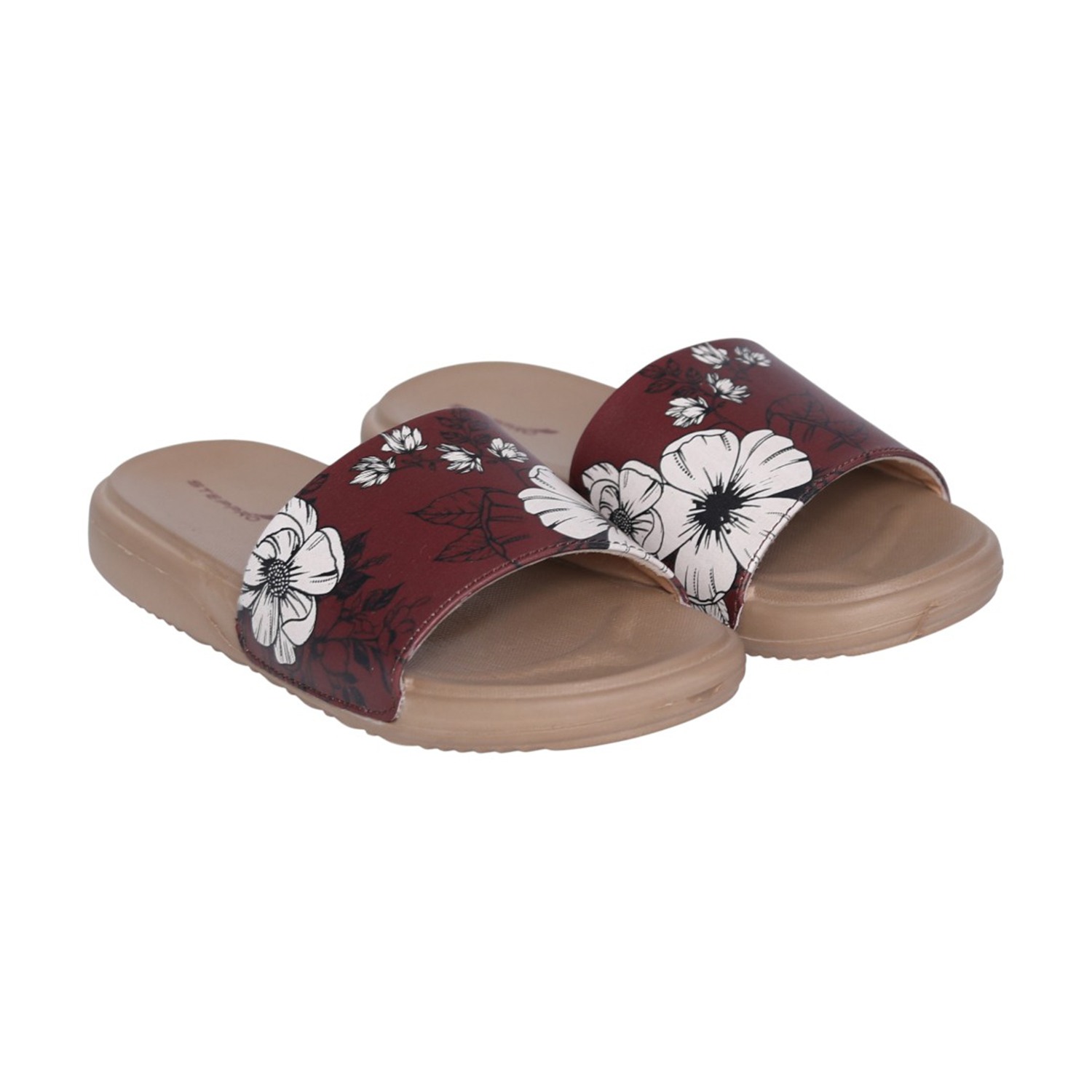 Women Autumn Bloom Floral Slides