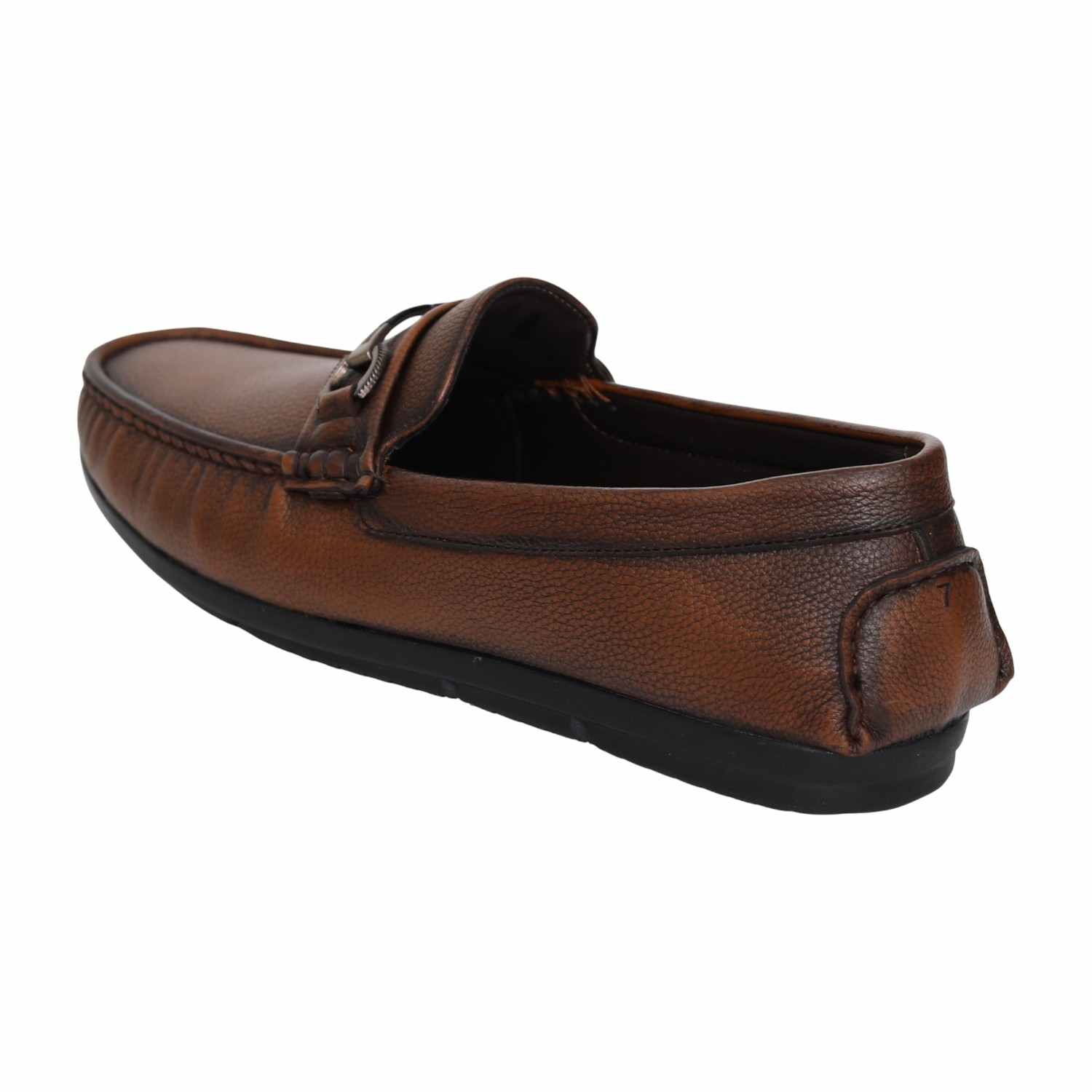 Men Tan Soft-Grain Comfort Loafers