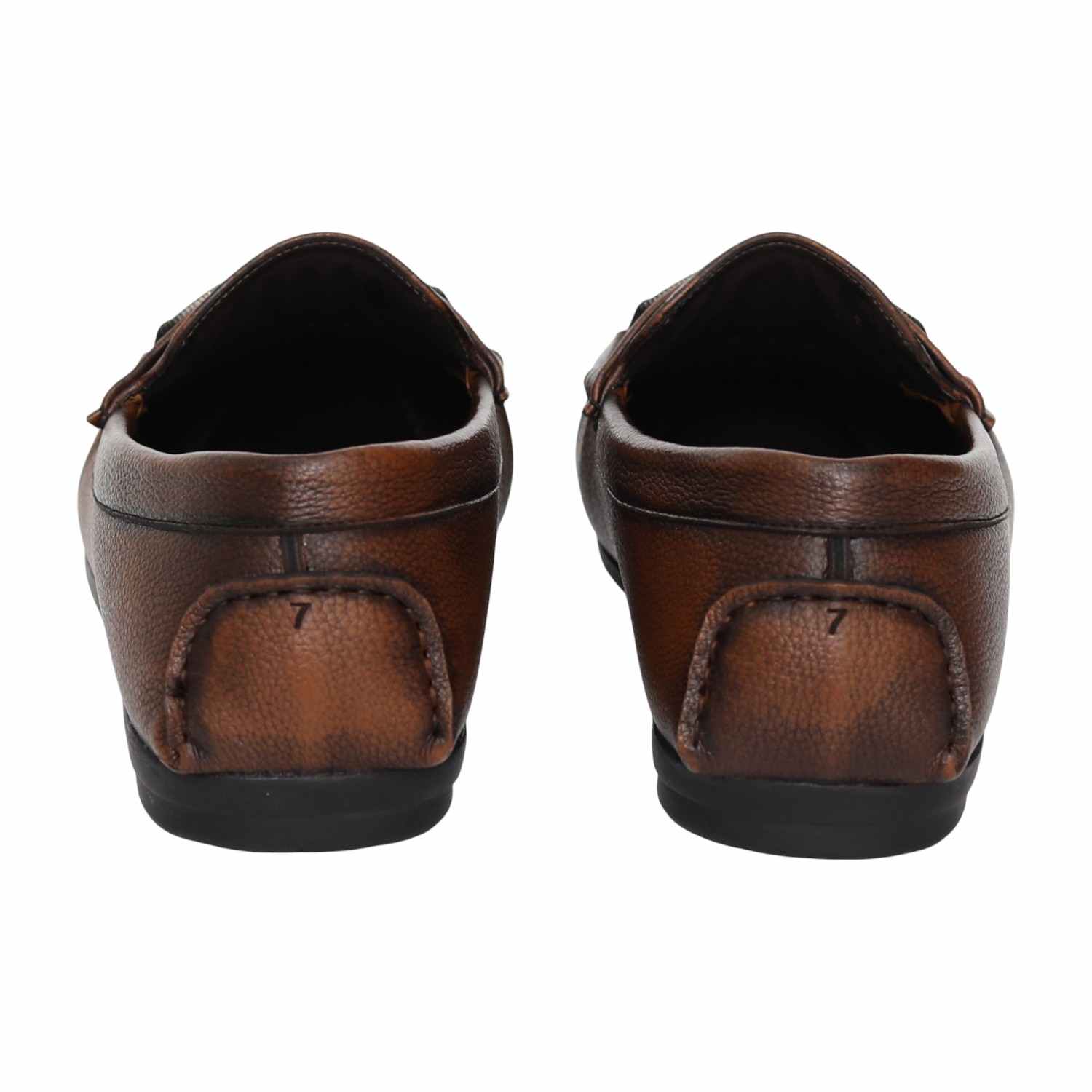 Men Tan Soft-Grain Comfort Loafers