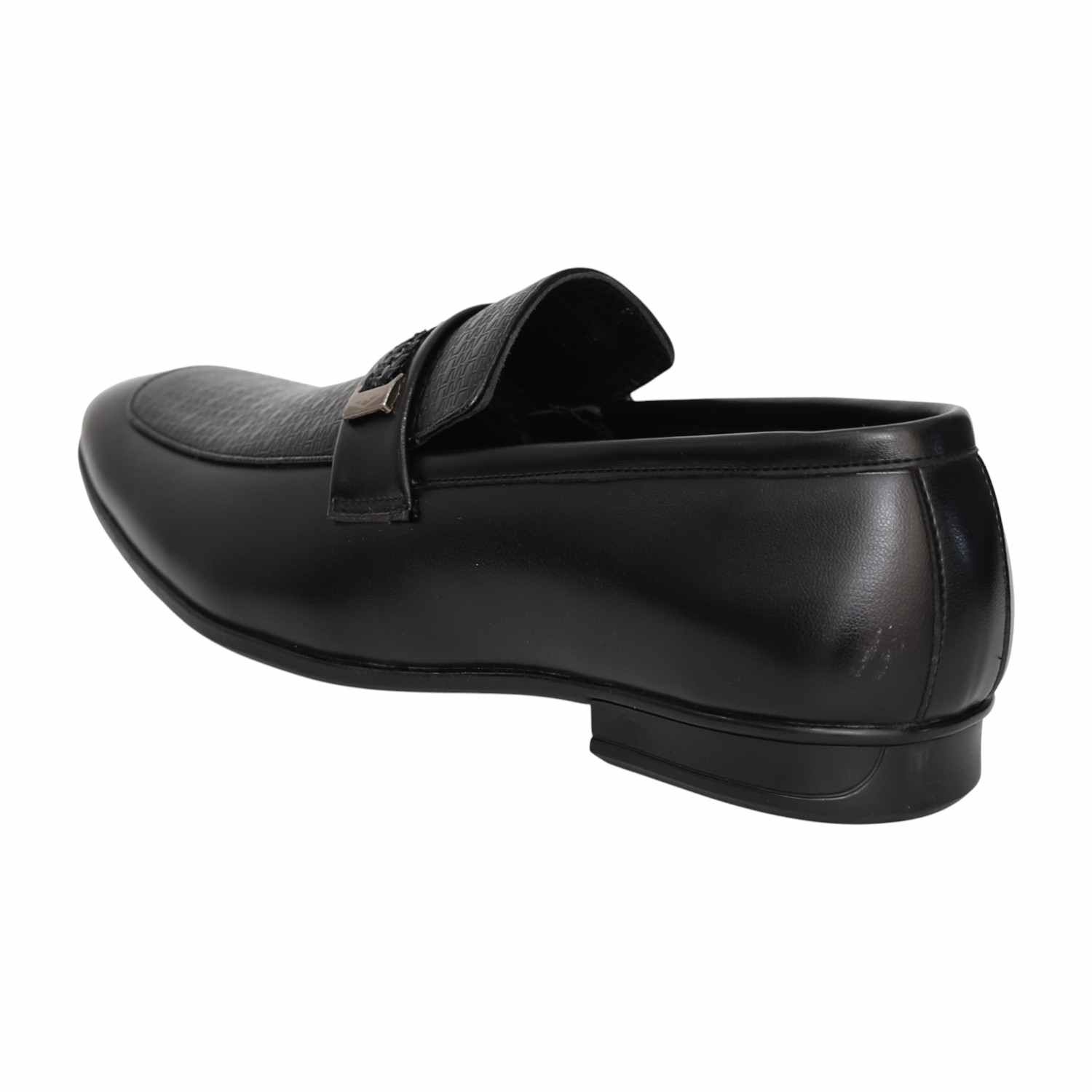 Men Black Signature Strap Office Loafers