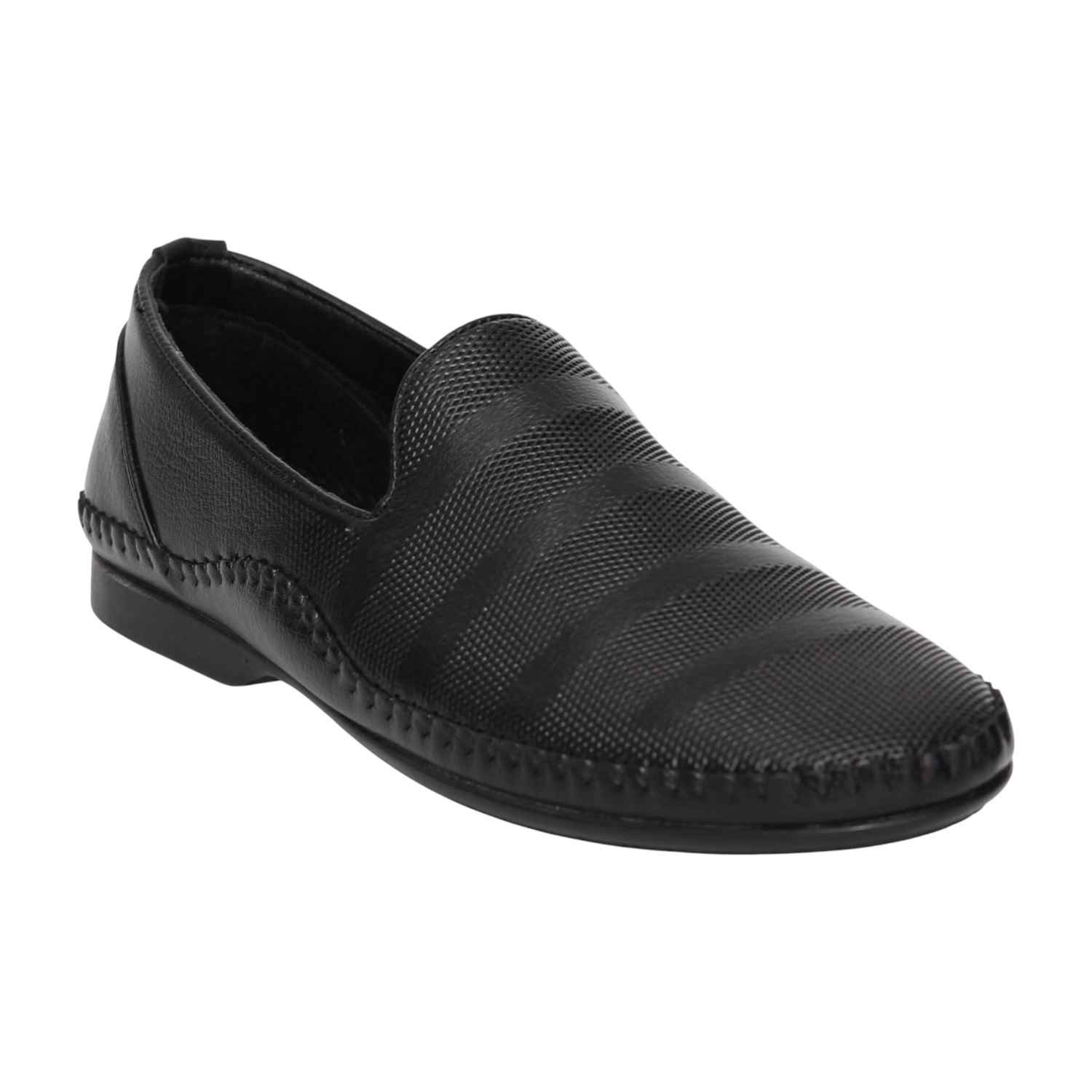 Men Black Smart Comfort Slip-On Shoes