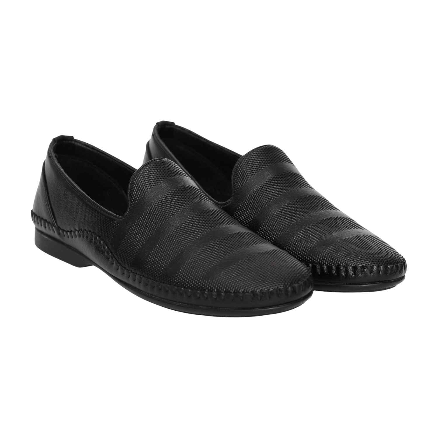 Men Black Smart Comfort Slip-On Shoes