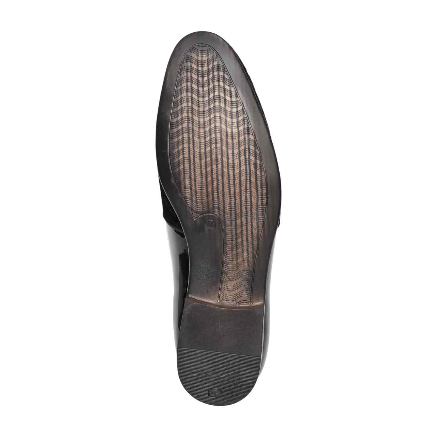 Men Black Elegant Patterned Party Loafers