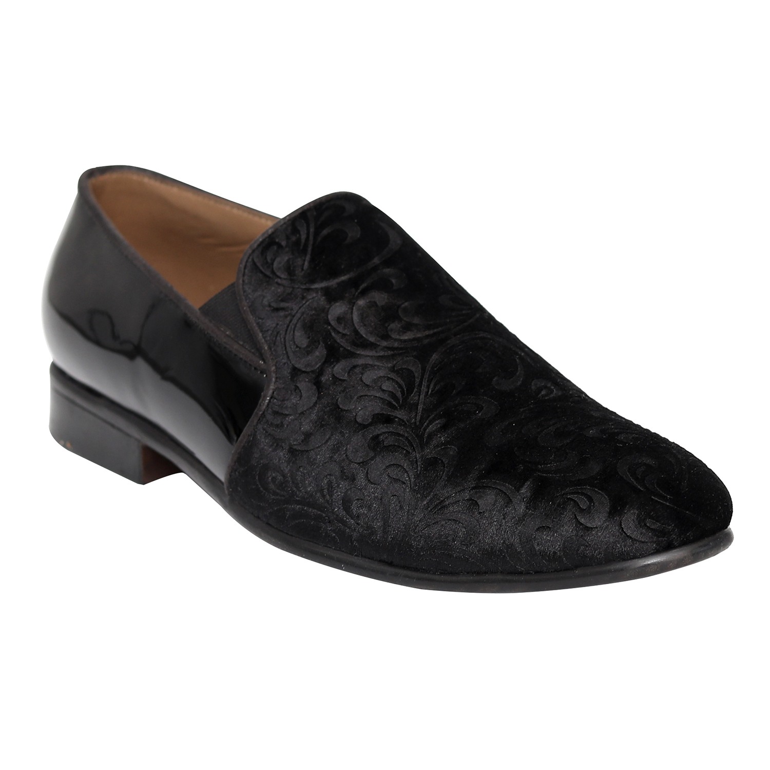 Men Black Elegant Patterned Party Loafers