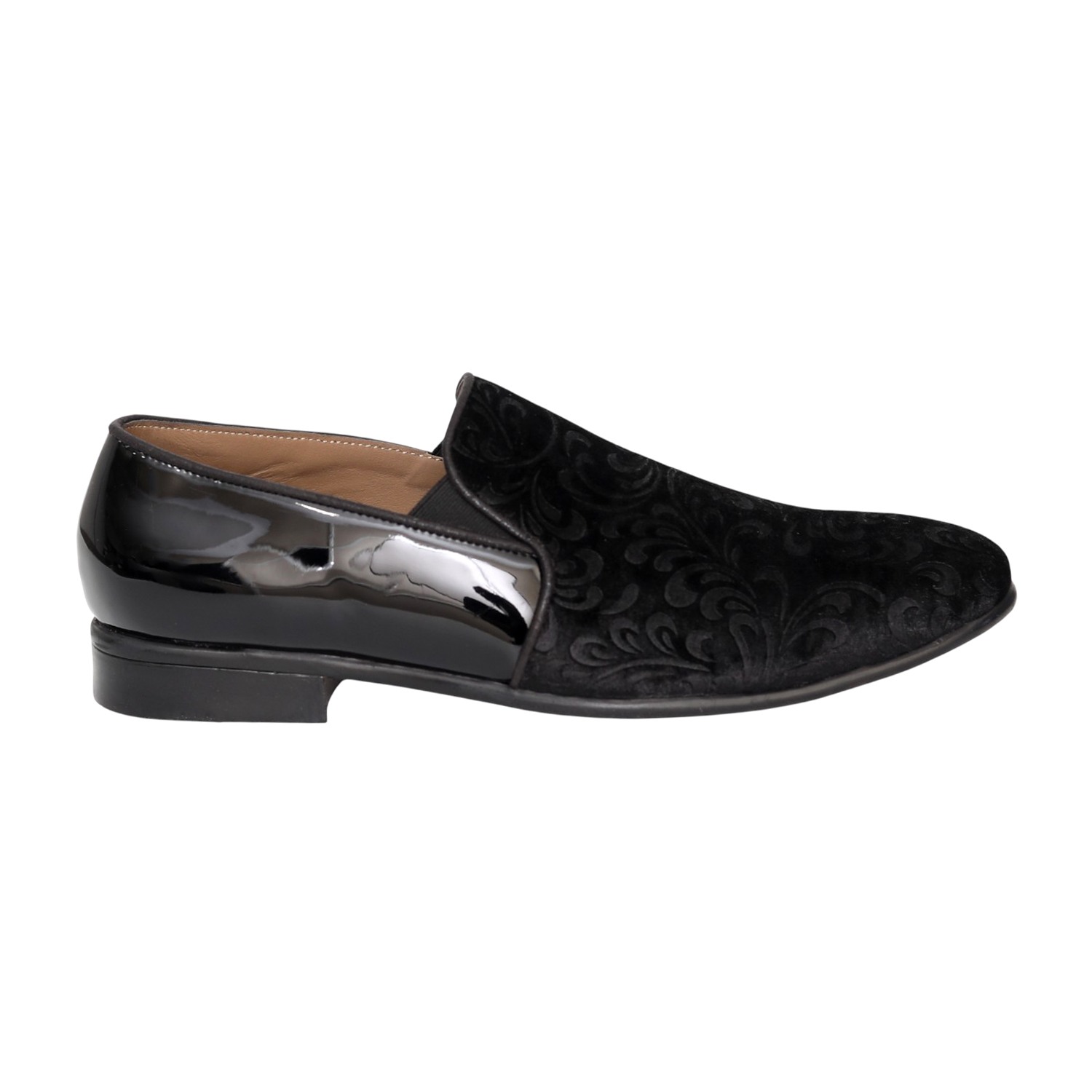 Men Black Elegant Patterned Party Loafers