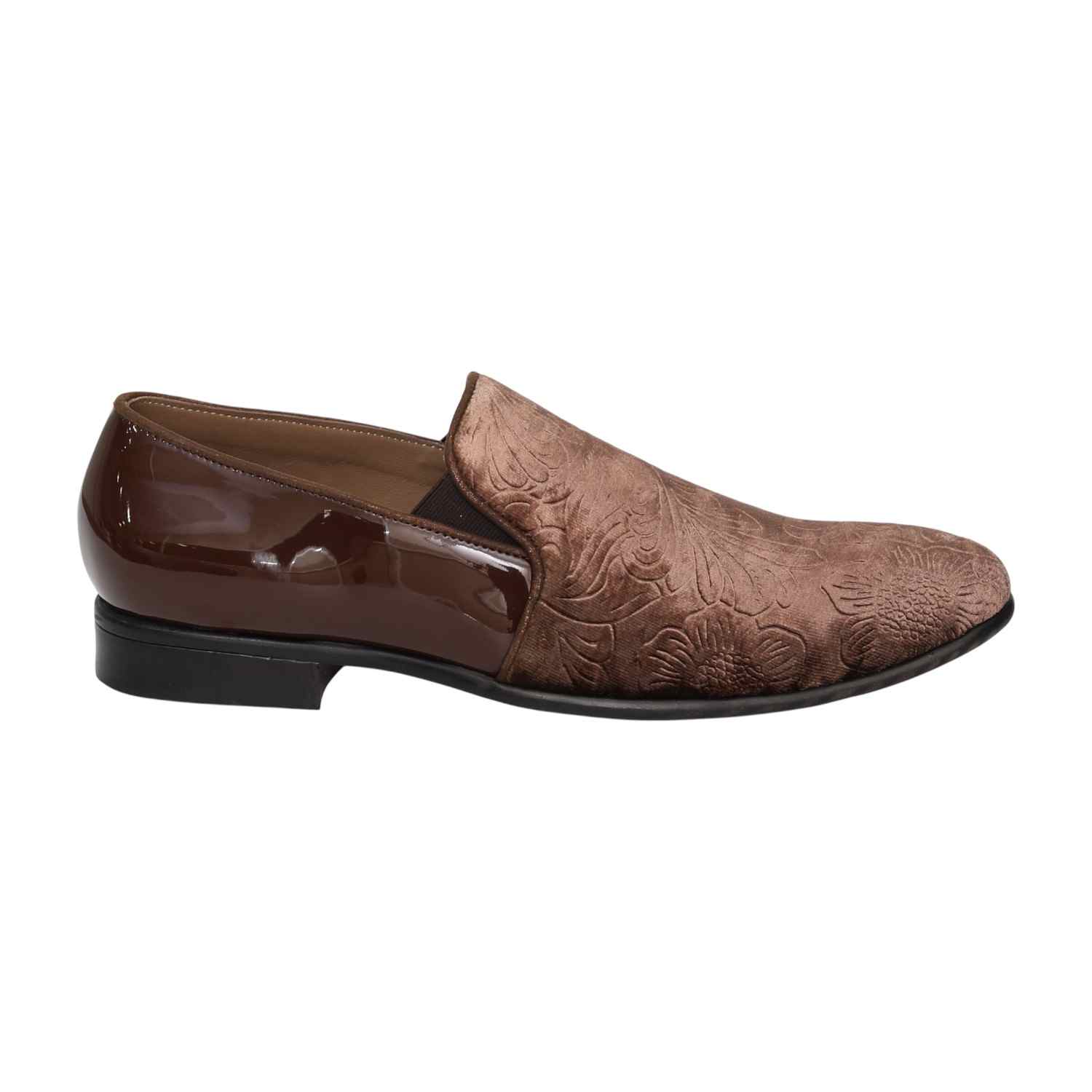Men Brown Elegant Patterned Party Loafers