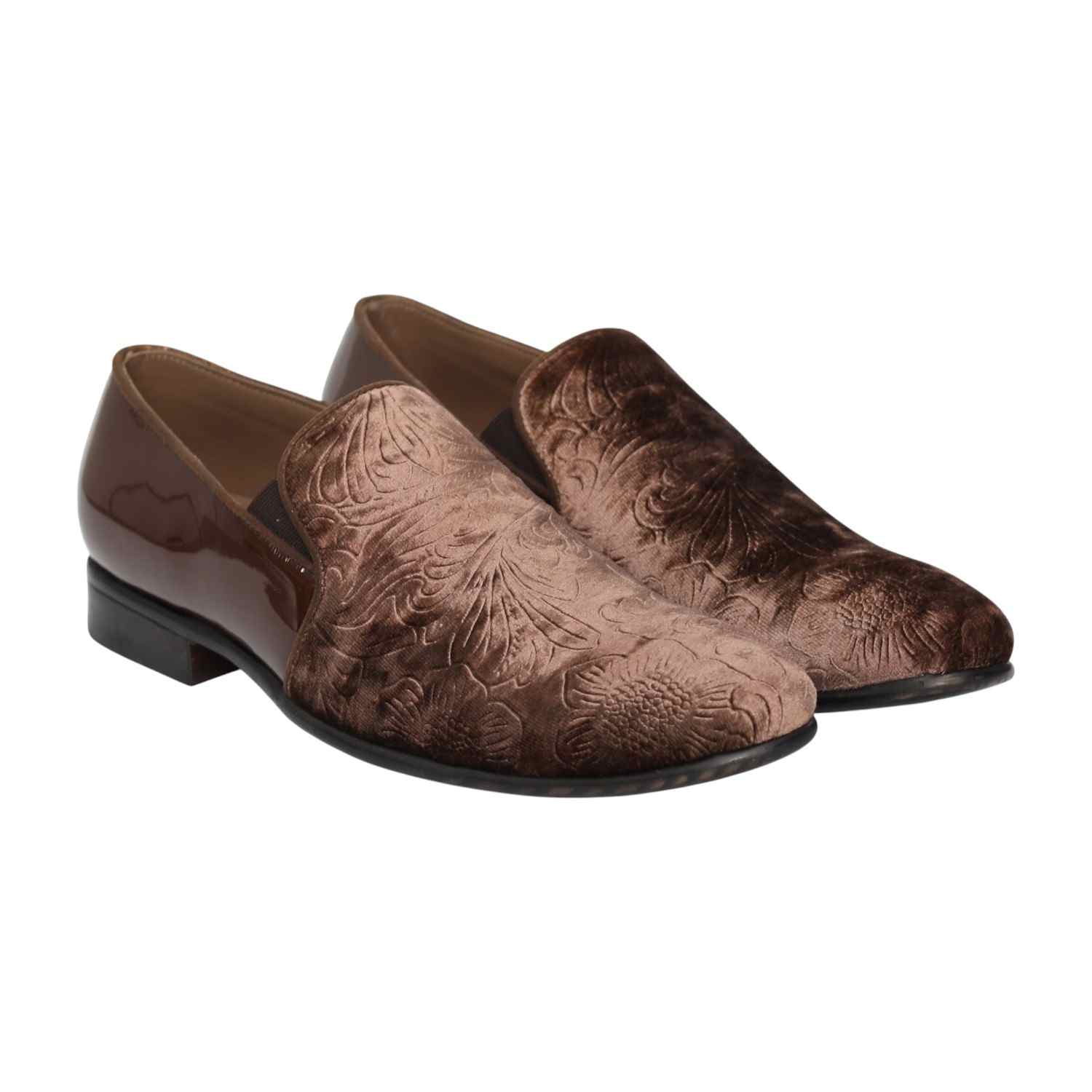 Men Brown Elegant Patterned Party Loafers