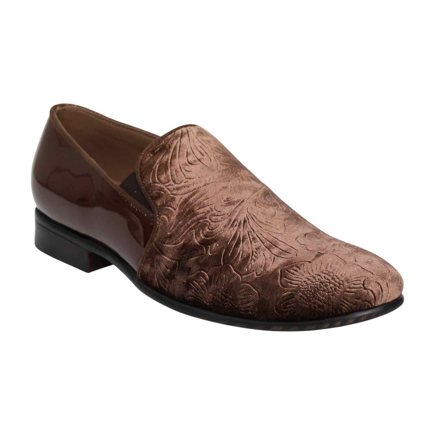 Men Brown Elegant Patterned Party Loafers