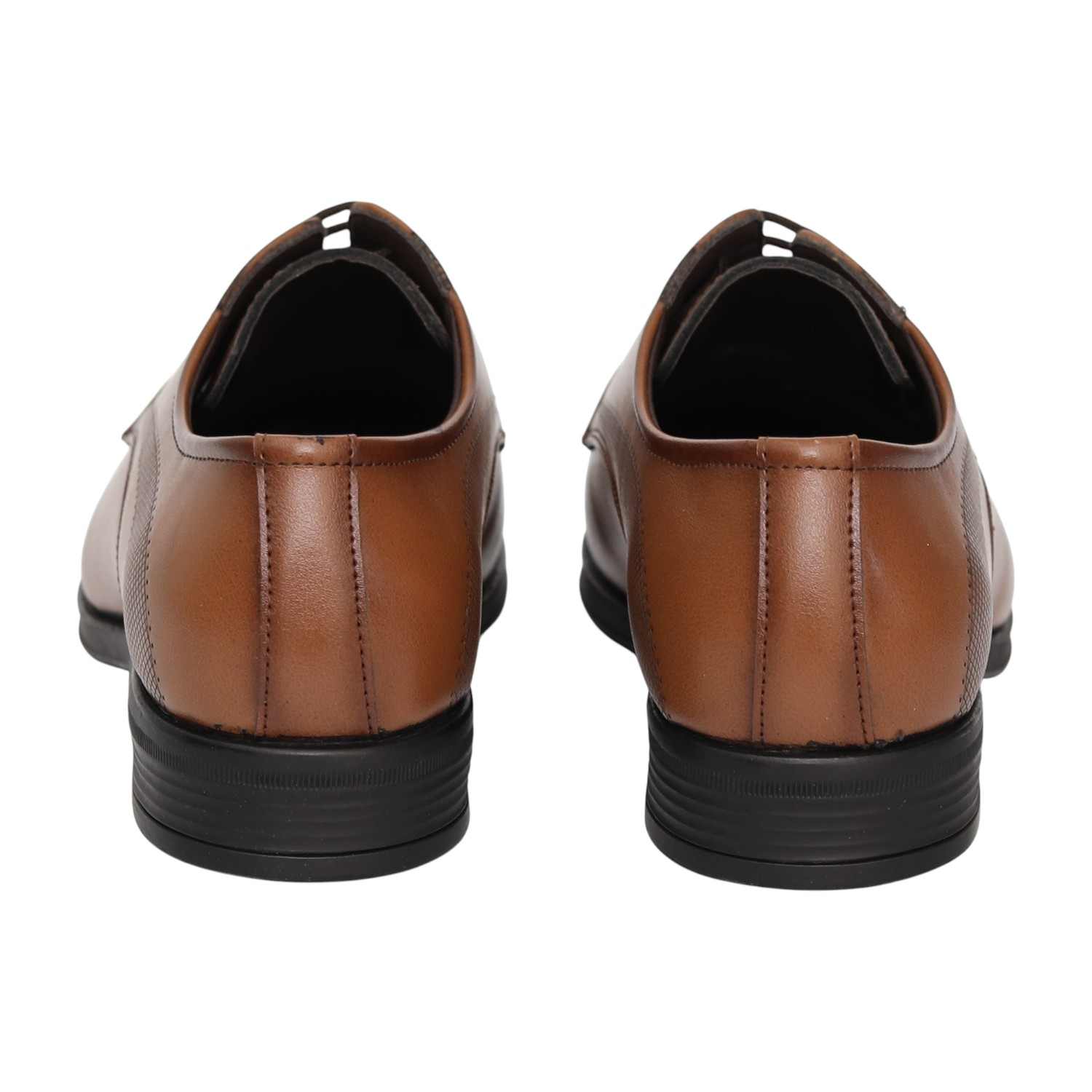 Men Tan Smart Office Lace-Up Shoes
