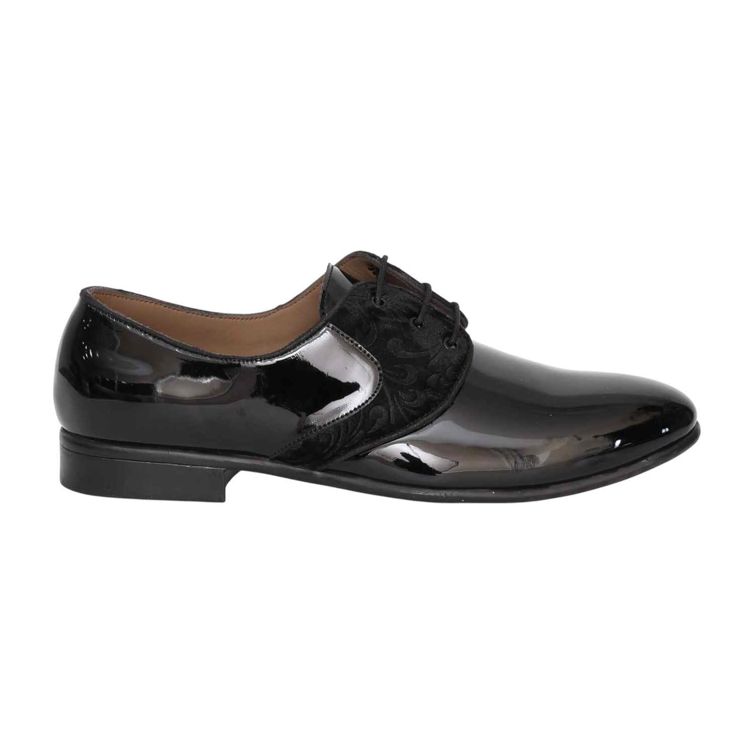 Men Midnight Black Patent Oxford