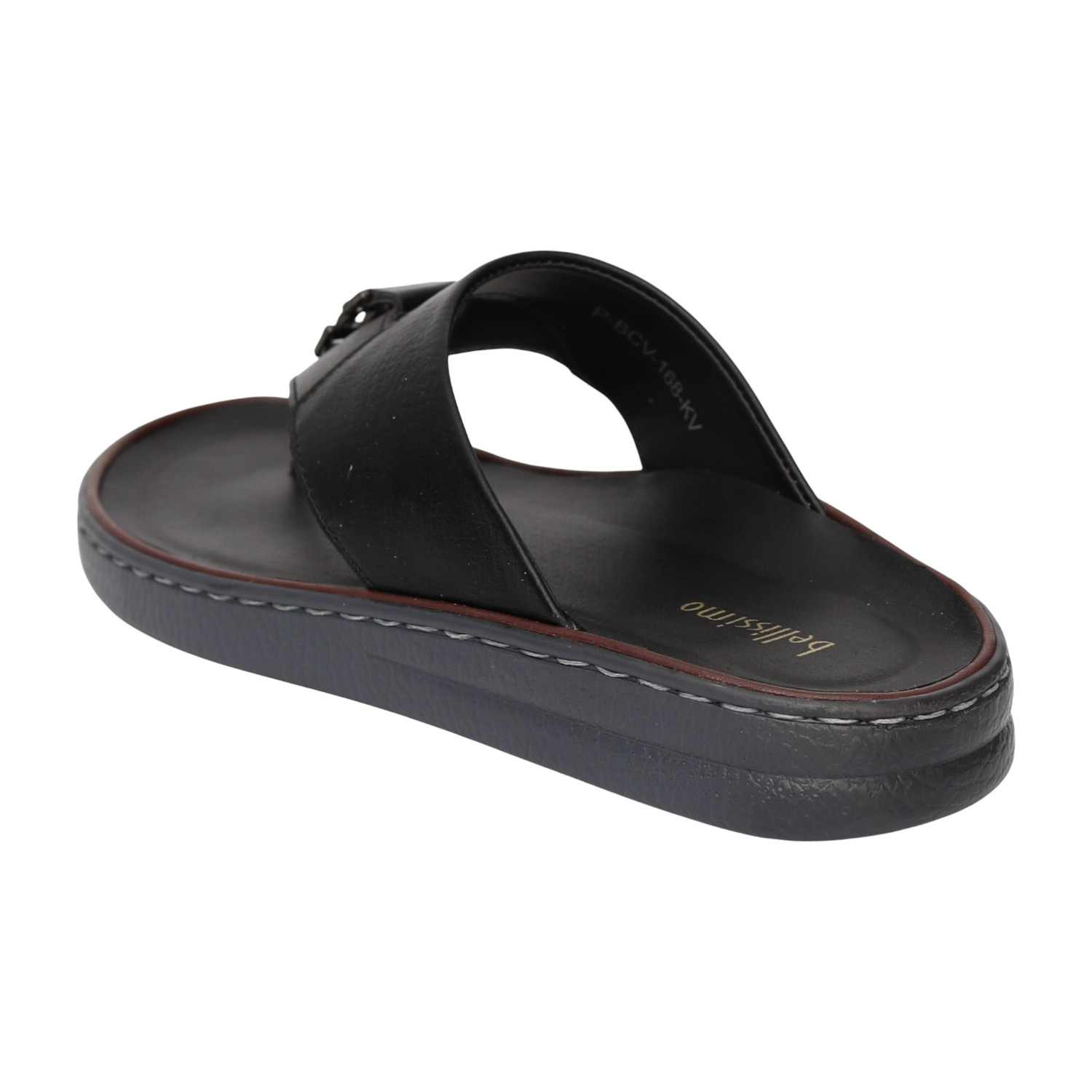 Men Black Streetwear-Inspired Thong Sandals